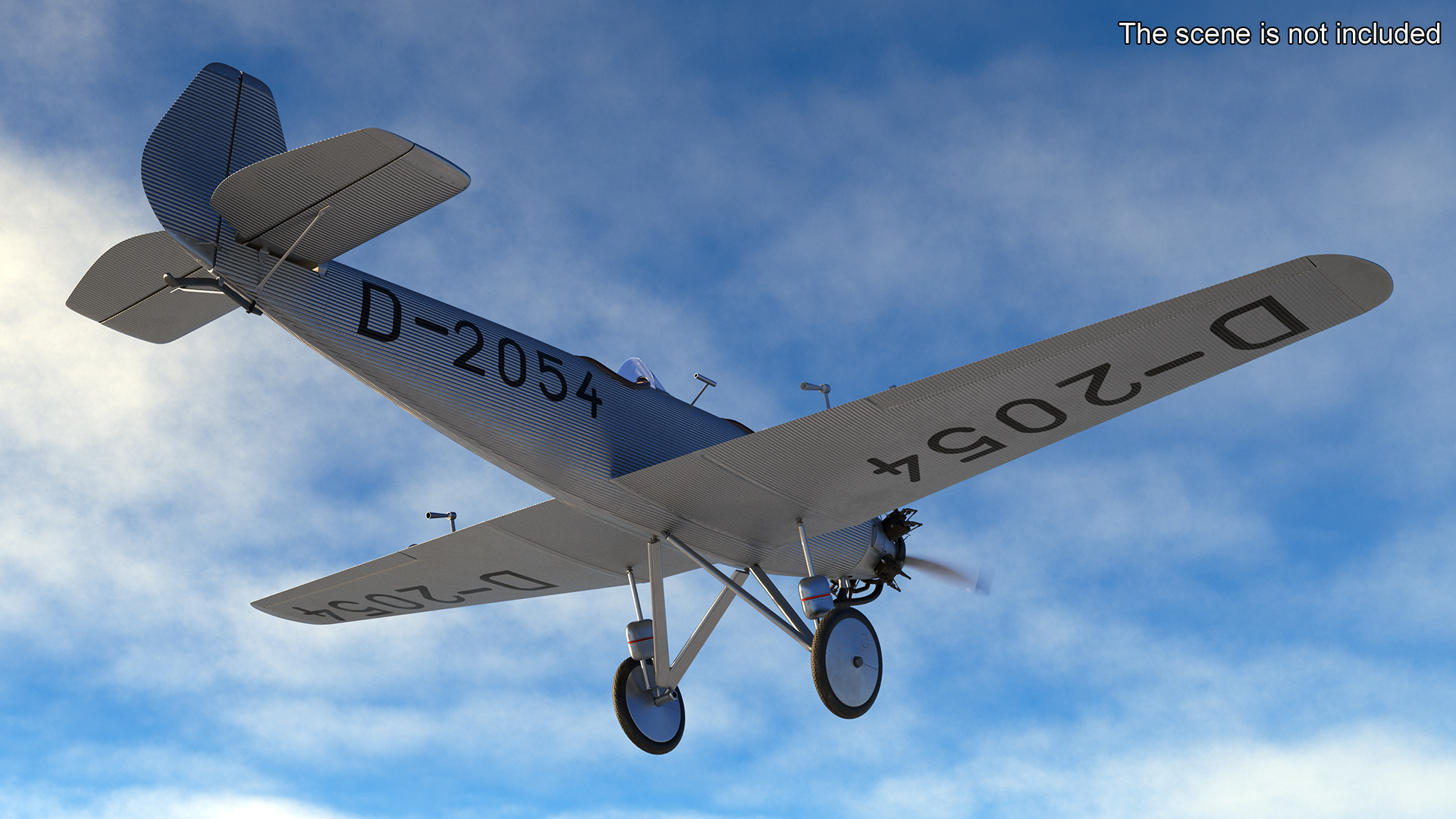 A-50 Junior Junkers Airplane Rigged for Cinema 4D 3D model