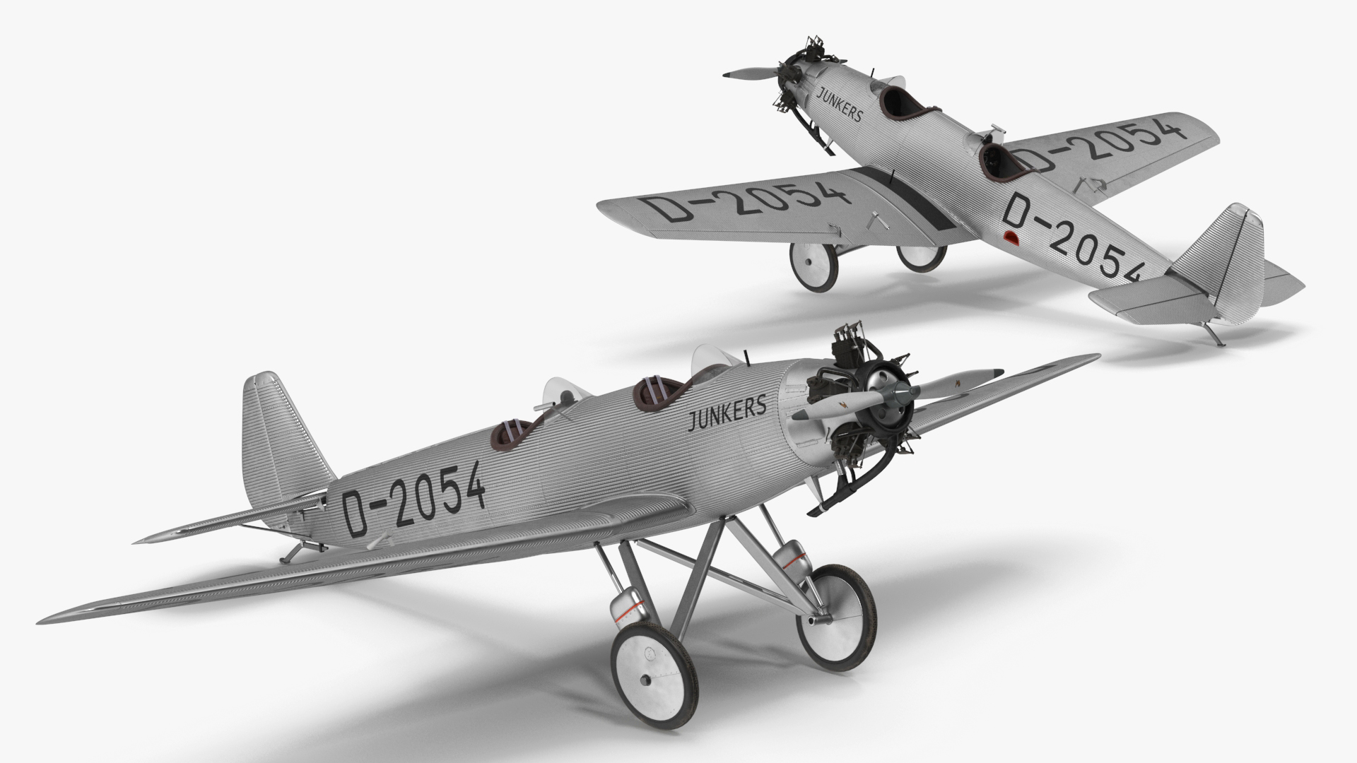 A-50 Junior Junkers Airplane Rigged for Cinema 4D 3D model