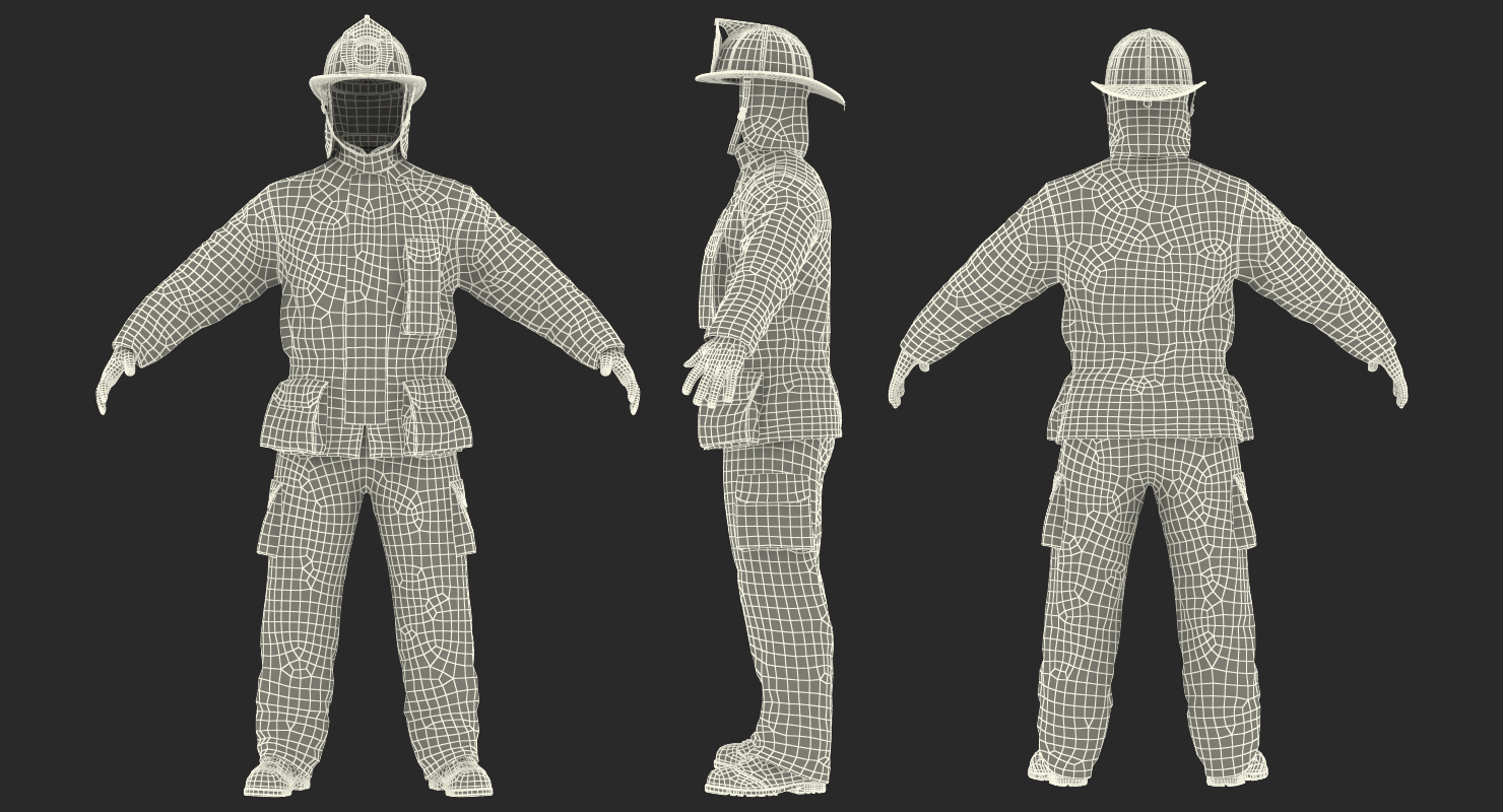 US Firefighter Uniform 3D