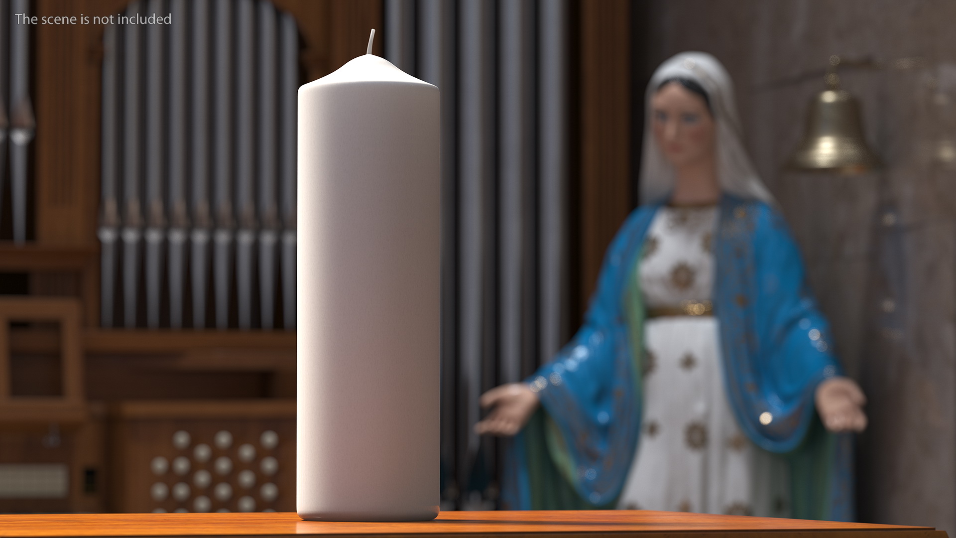 3D White Wax Pillar Candle model