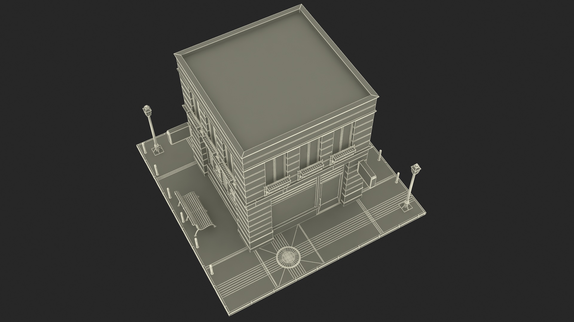 3D model Small Office Building Fur