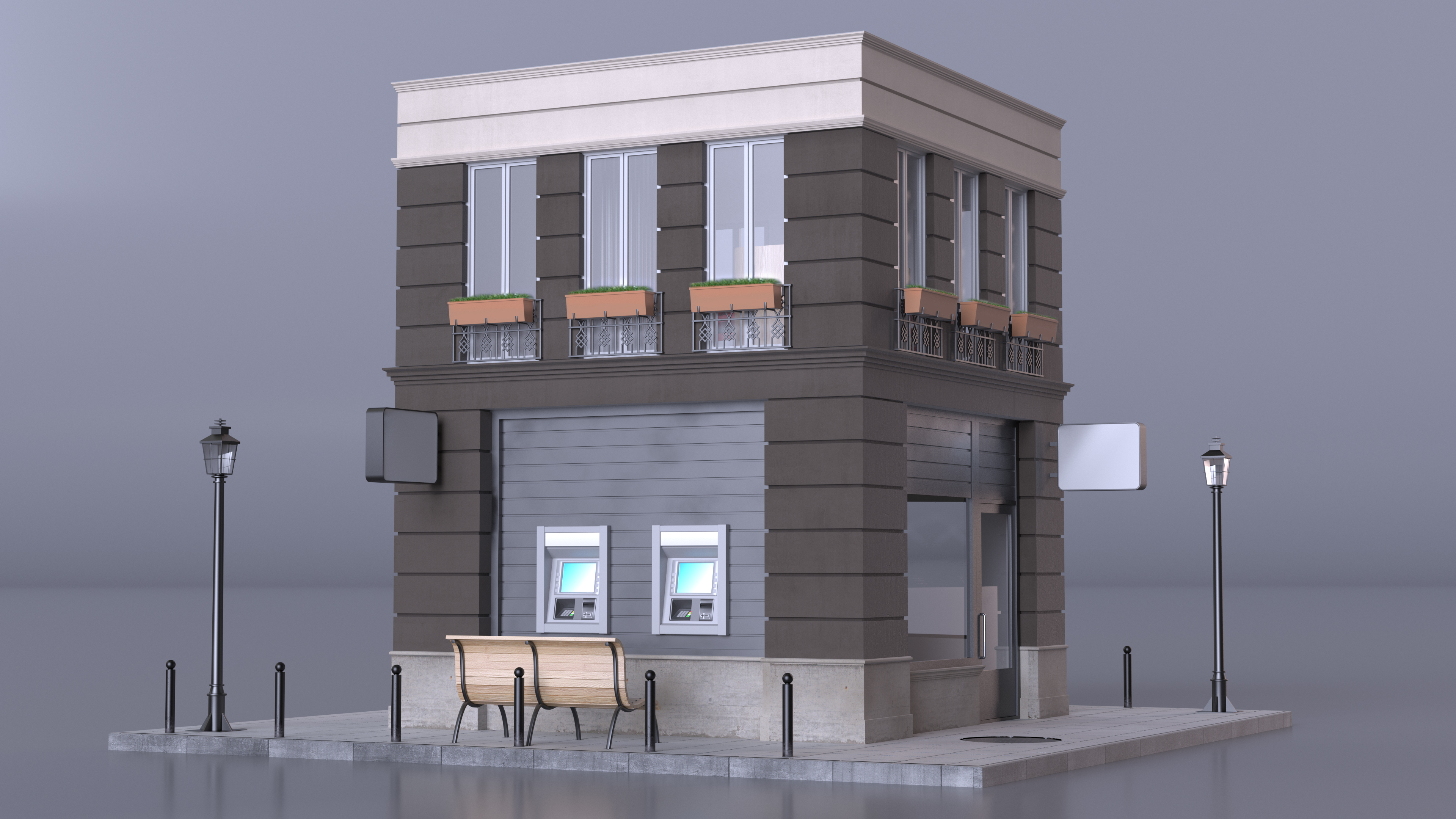 3D model Small Office Building Fur