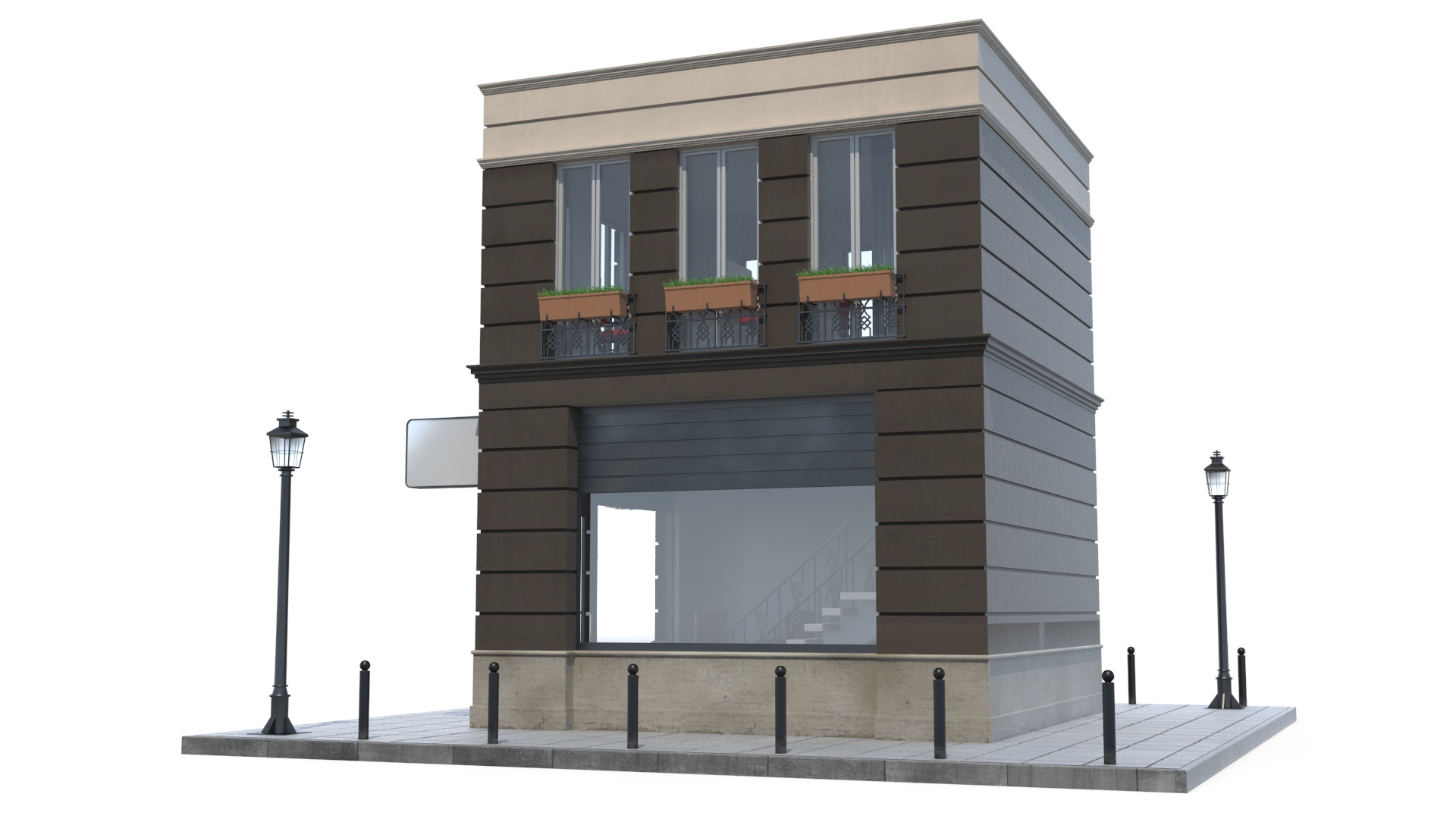 3D model Small Office Building Fur