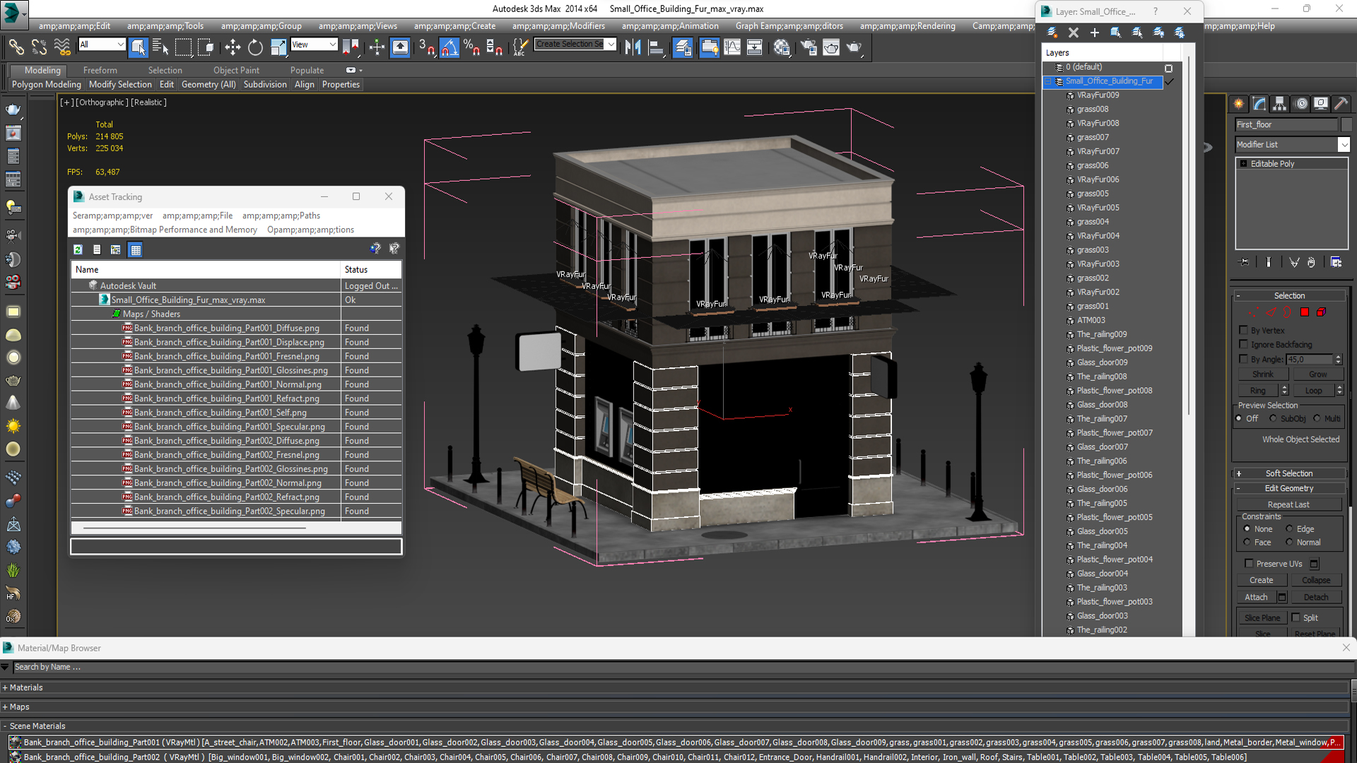 3D model Small Office Building Fur