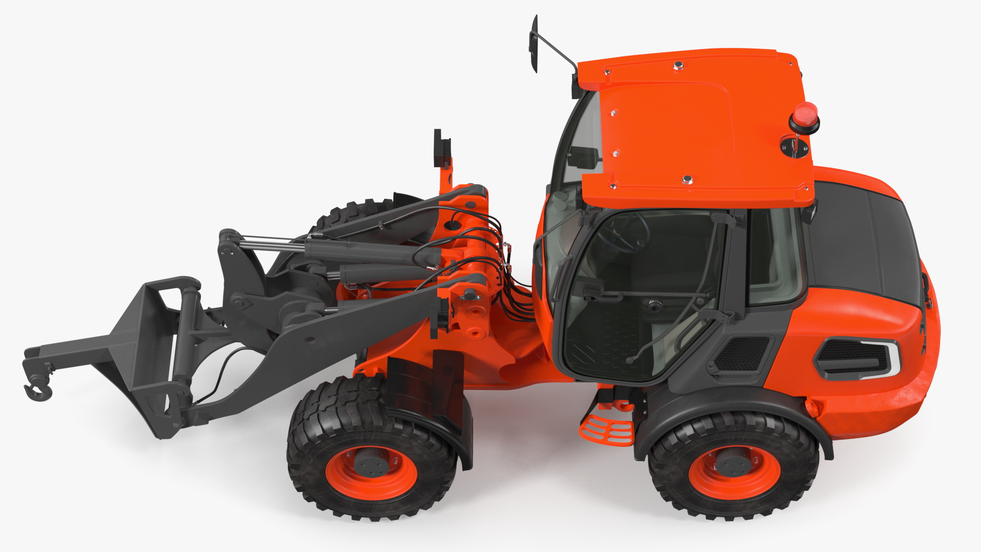 3D Electric Loader with Material Handling Arm Simple Interior model