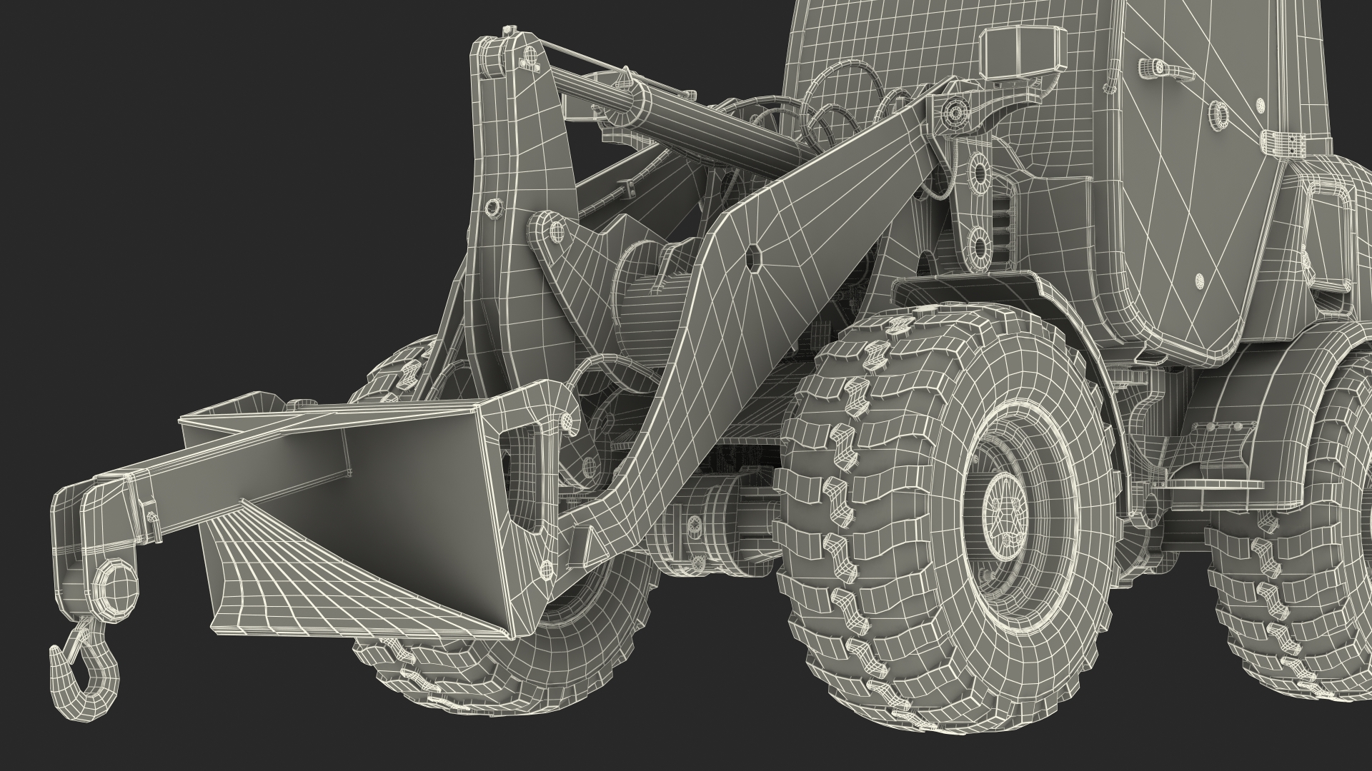 3D Electric Loader with Material Handling Arm Simple Interior model