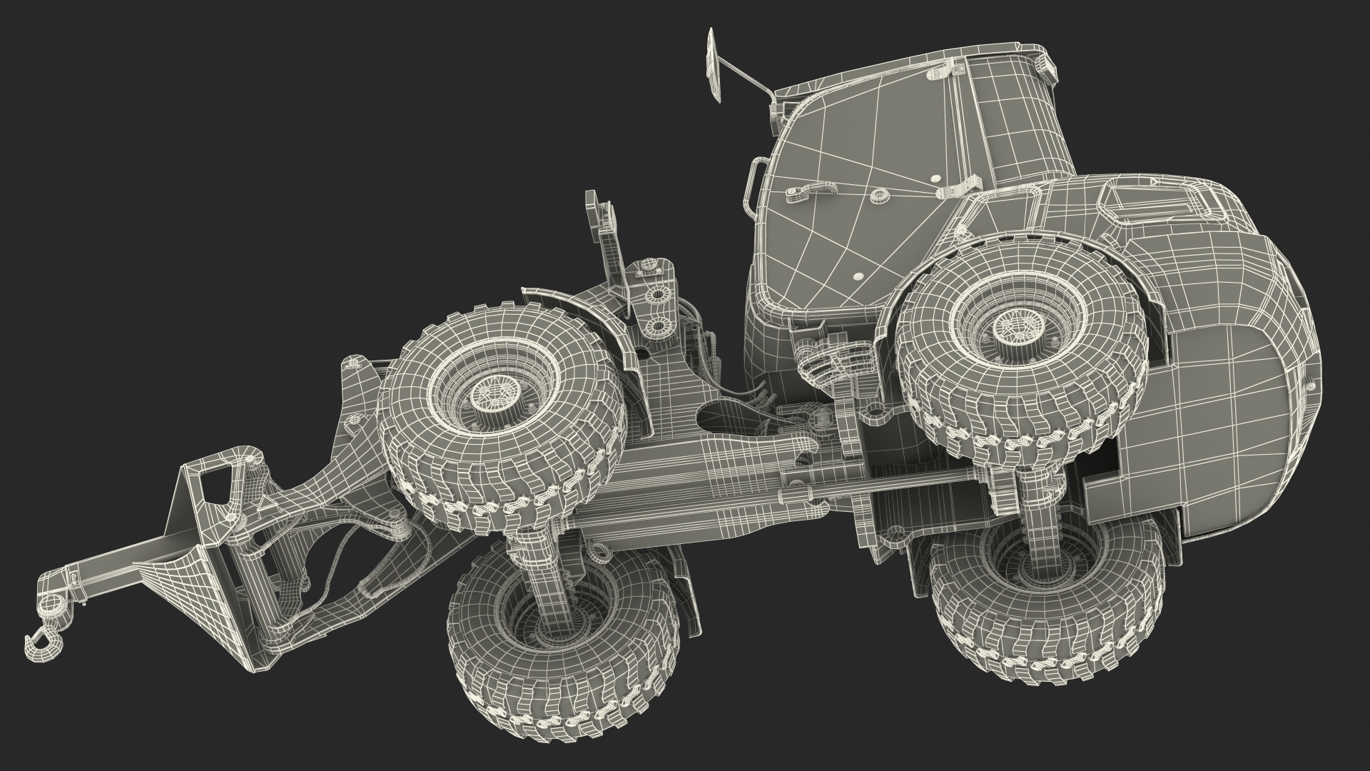 3D Electric Loader with Material Handling Arm Simple Interior model