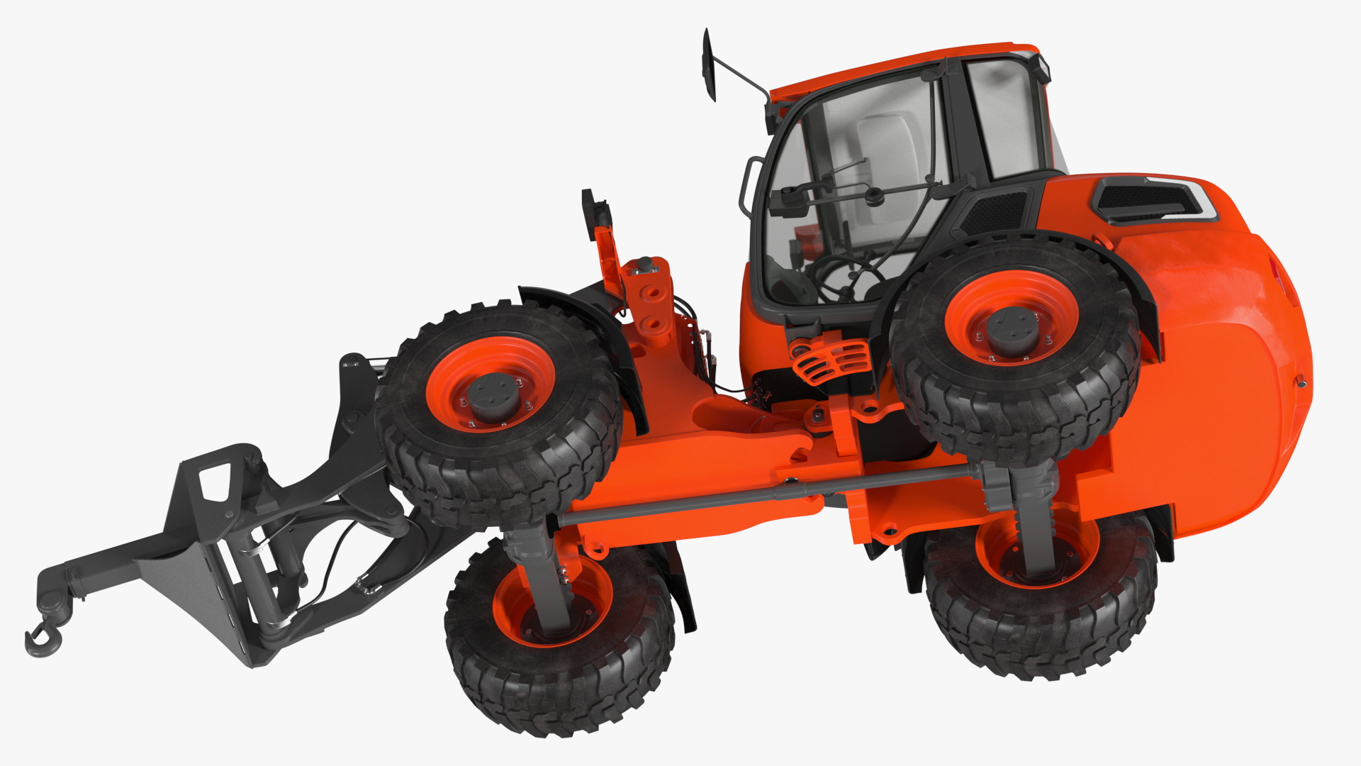 3D Electric Loader with Material Handling Arm Simple Interior model