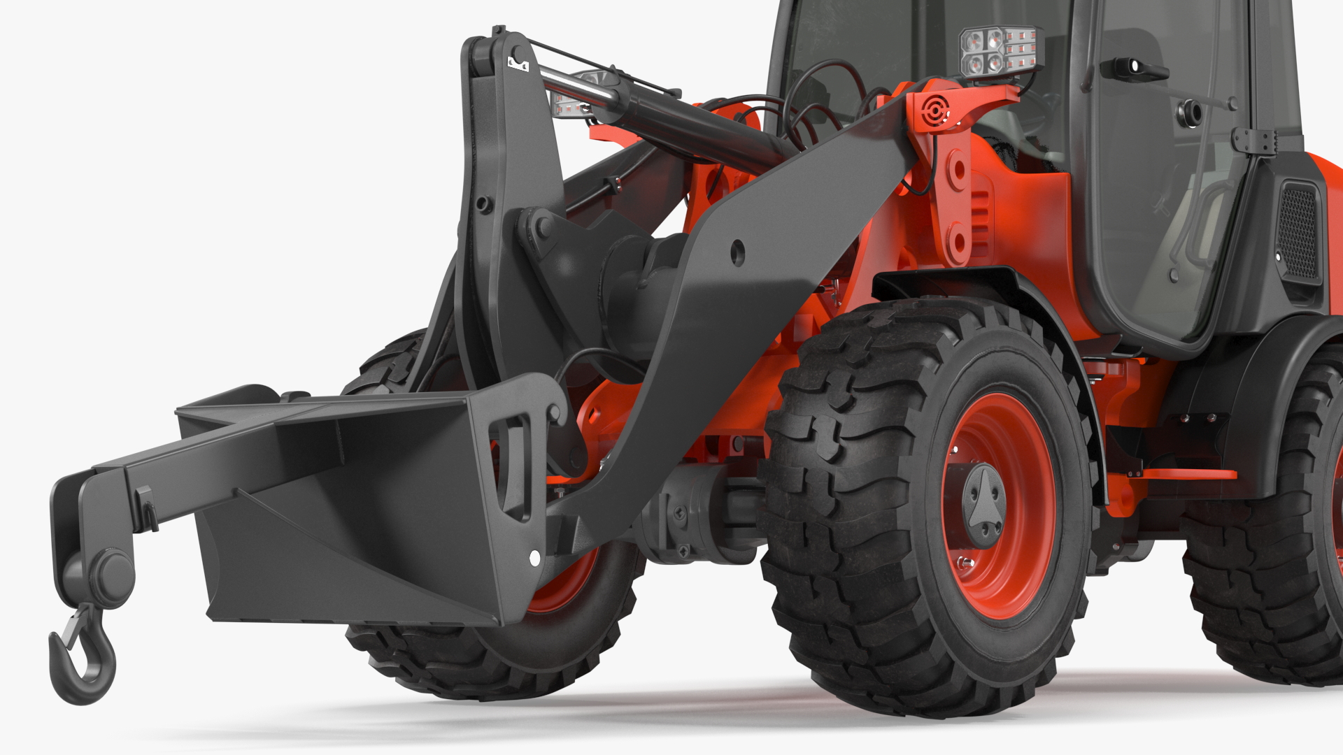 3D Electric Loader with Material Handling Arm Simple Interior model