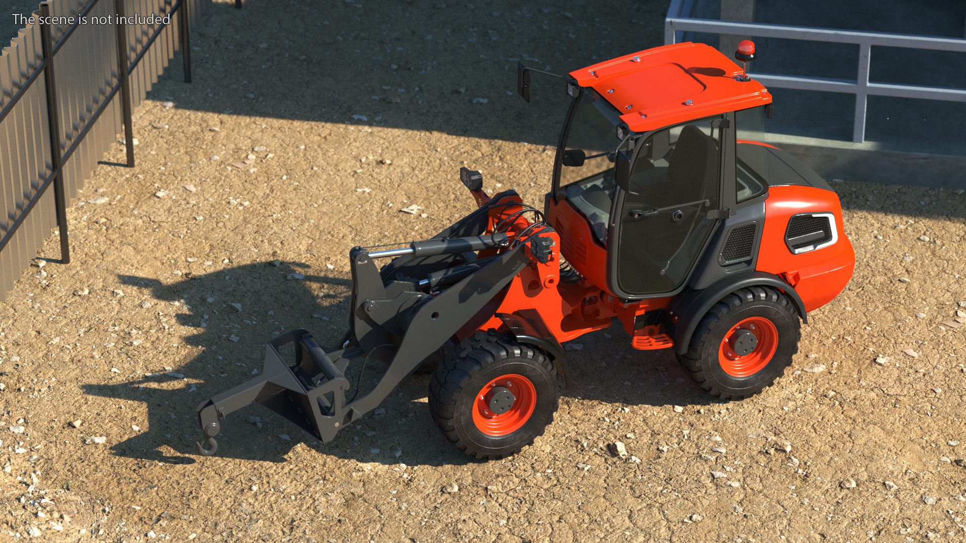 3D Electric Loader with Material Handling Arm Simple Interior model