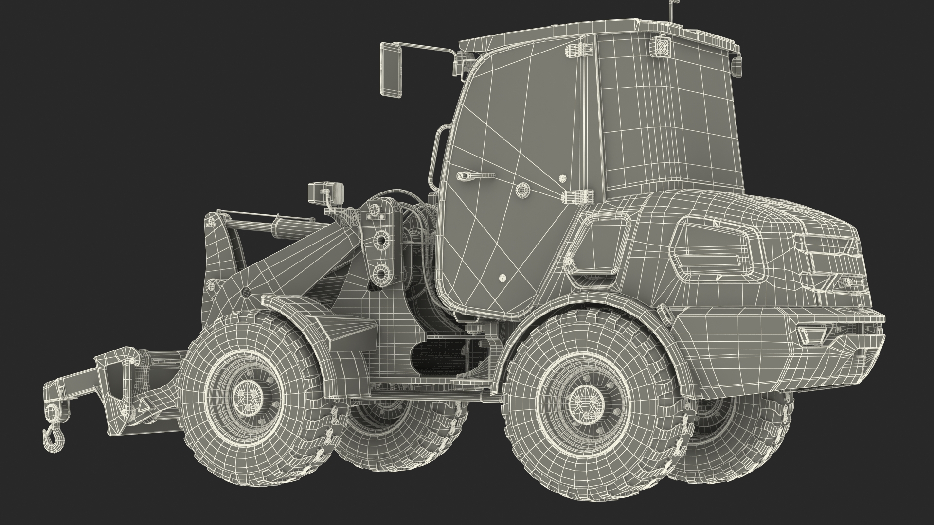 3D Electric Loader with Material Handling Arm Simple Interior model