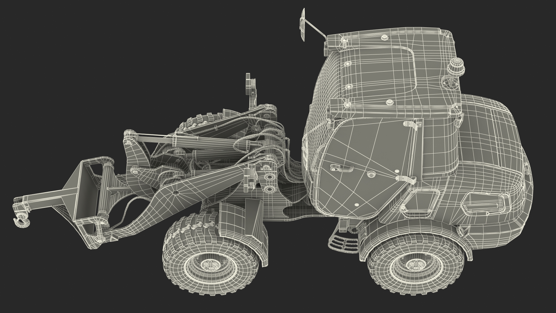 3D Electric Loader with Material Handling Arm Simple Interior model