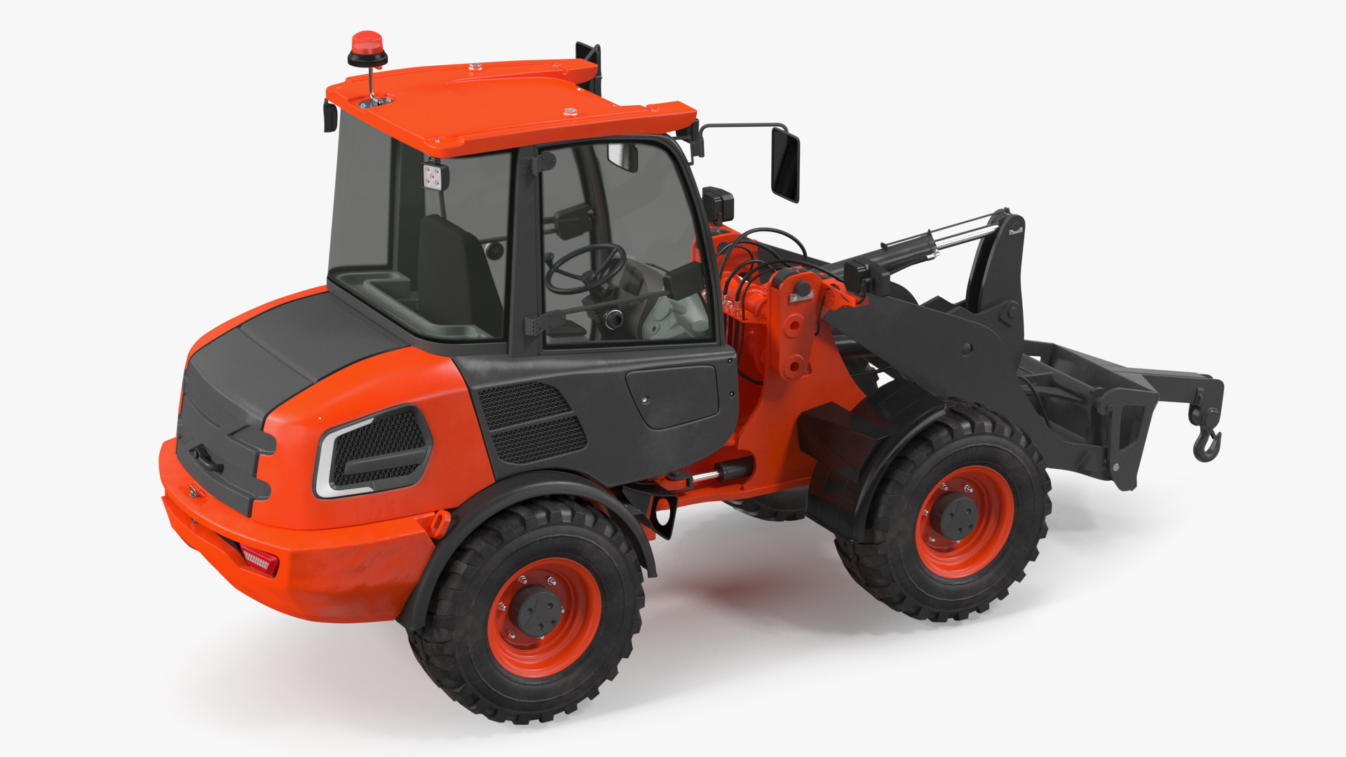 3D Electric Loader with Material Handling Arm Simple Interior model