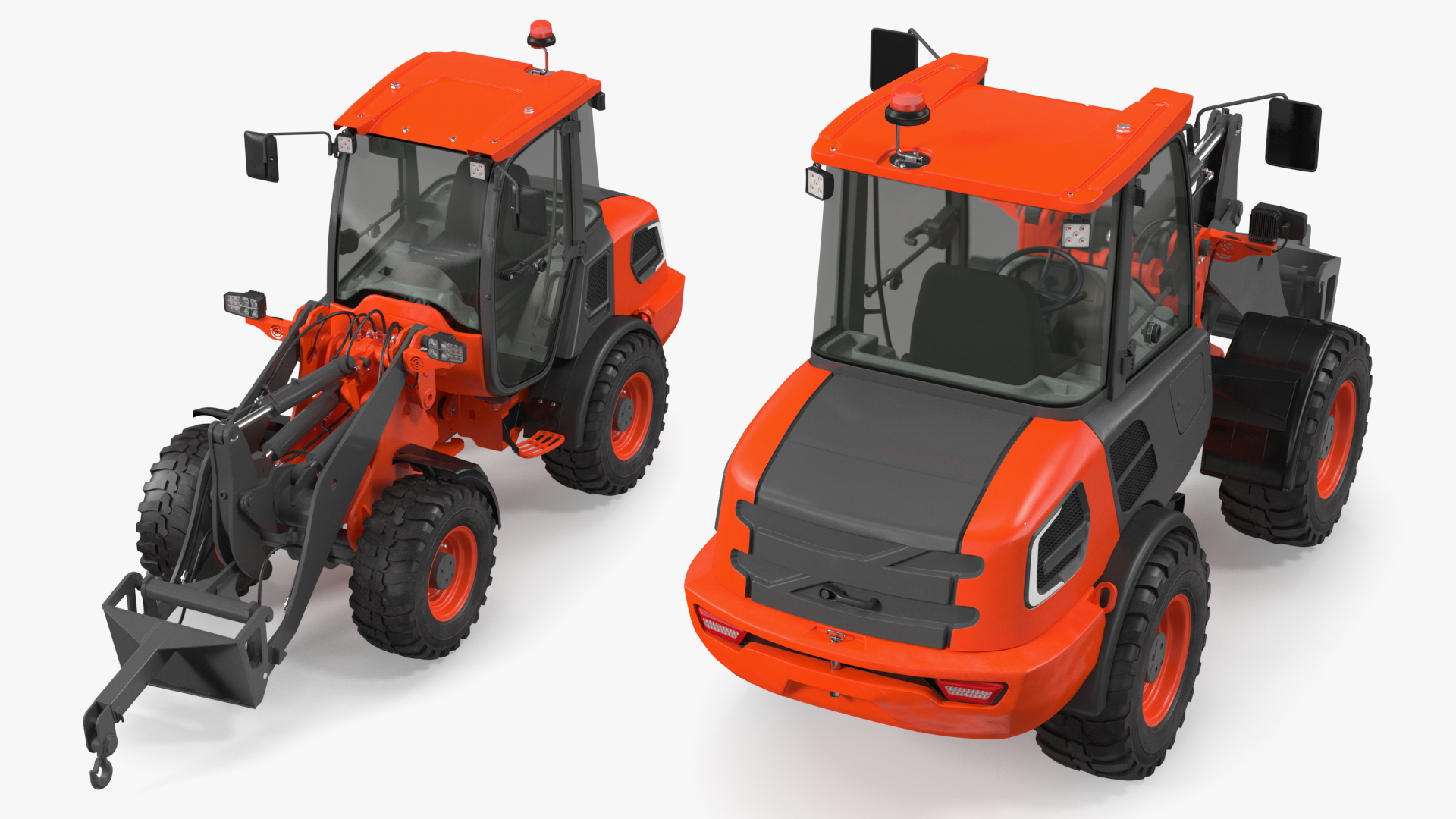 3D Electric Loader with Material Handling Arm Simple Interior model