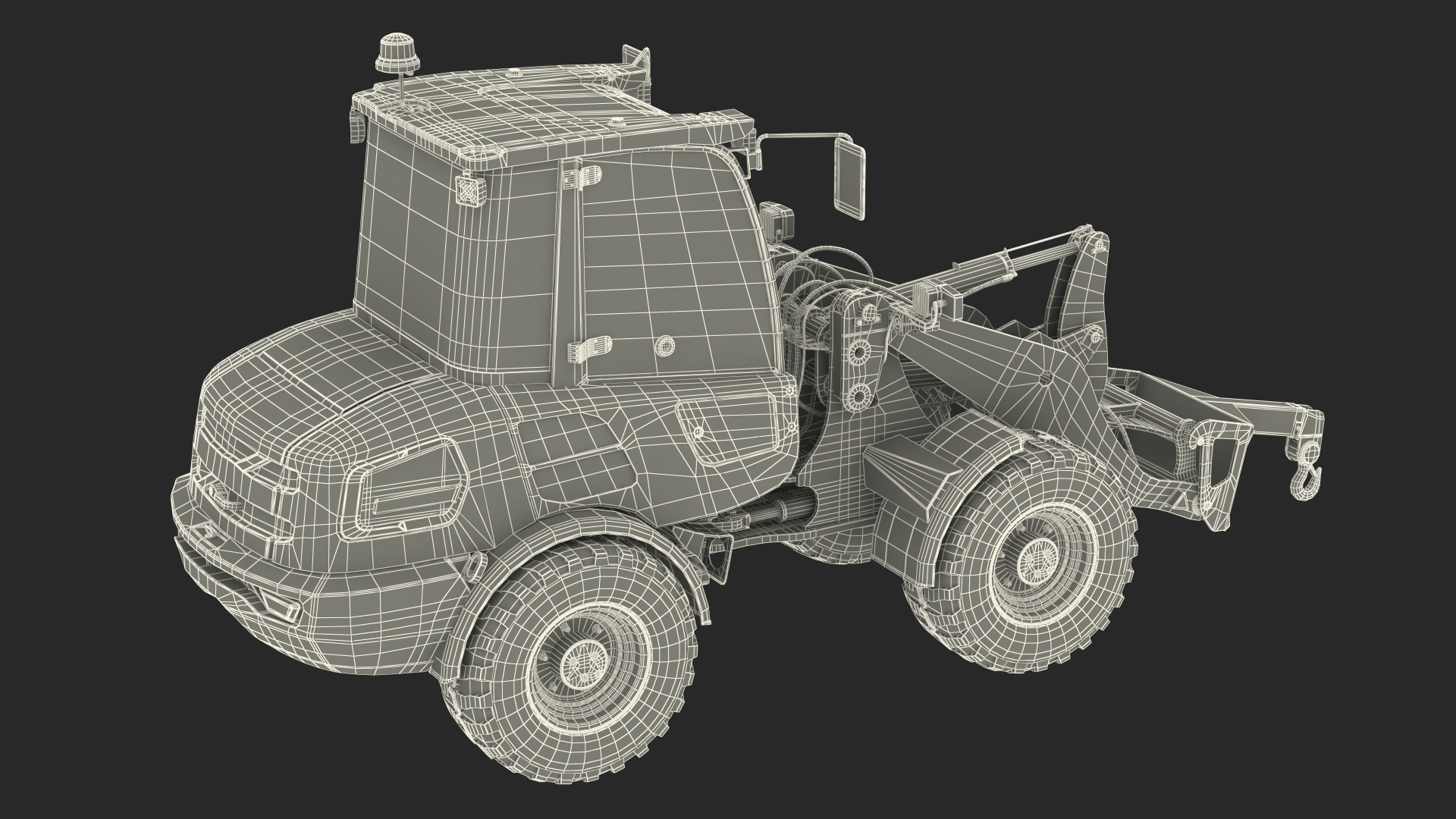 3D Electric Loader with Material Handling Arm Simple Interior model