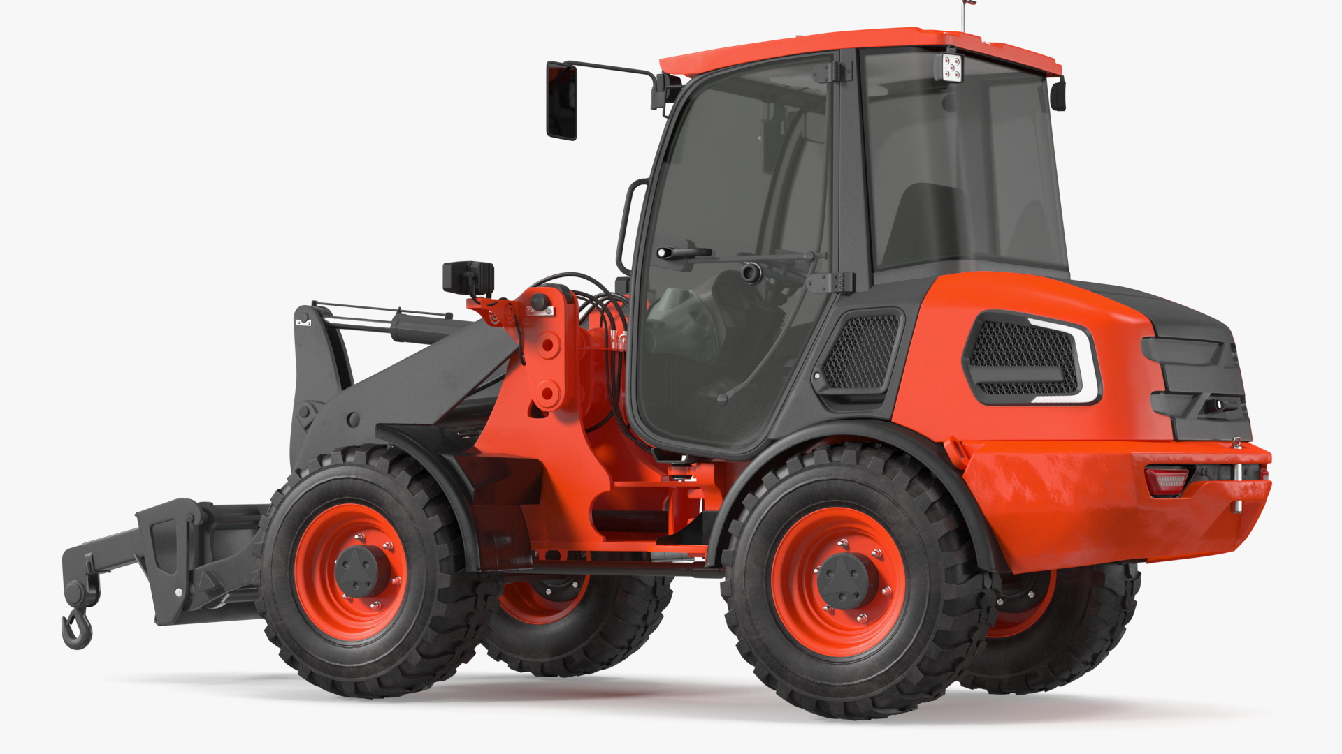 3D Electric Loader with Material Handling Arm Simple Interior model