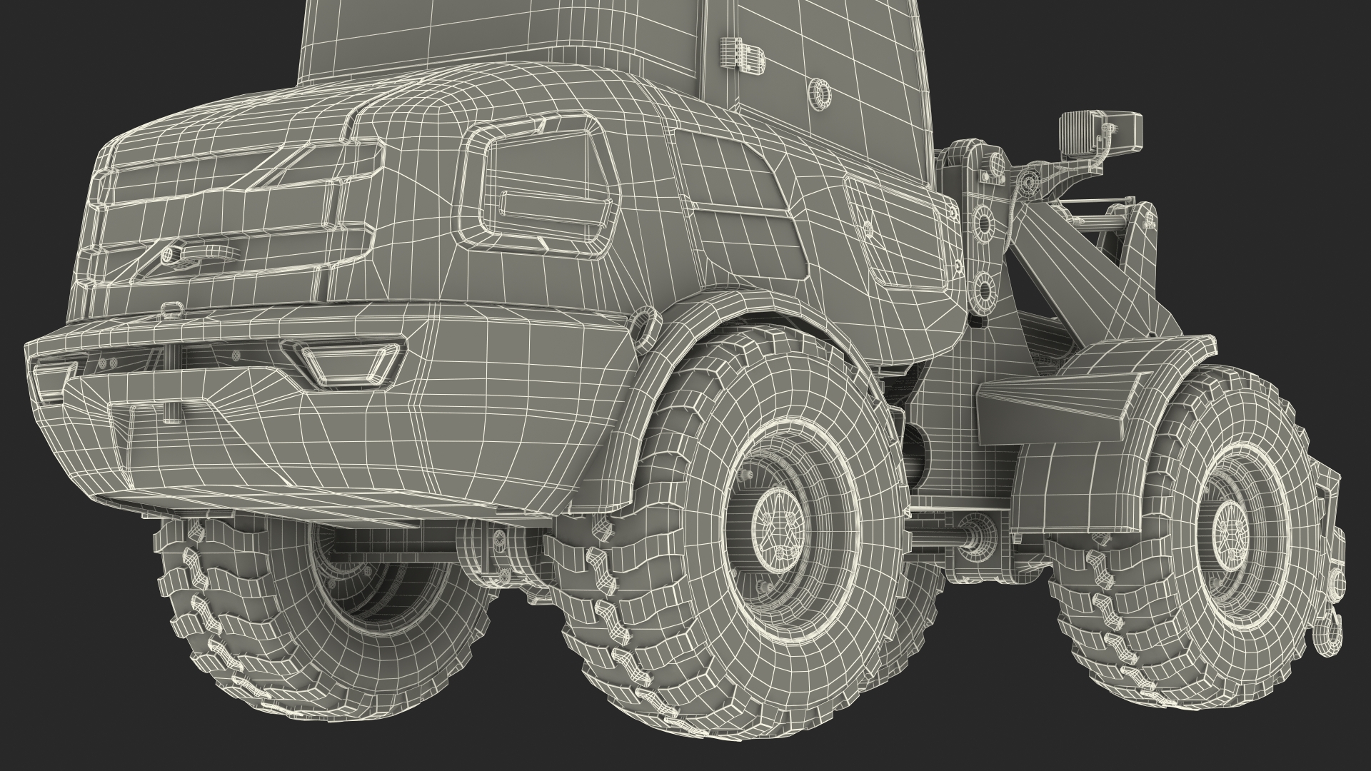 3D Electric Loader with Material Handling Arm Simple Interior model