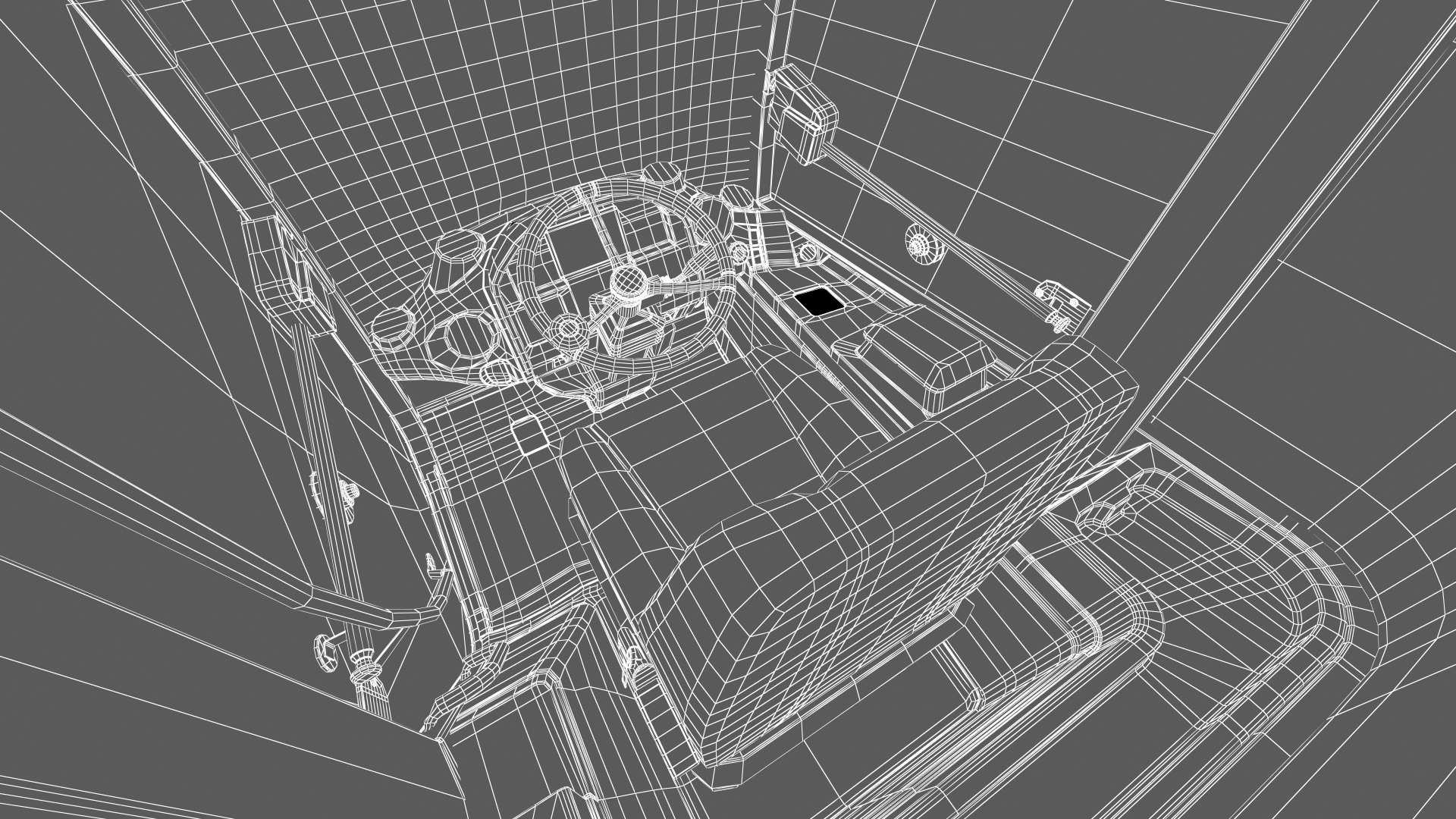 3D Electric Loader with Material Handling Arm Simple Interior model