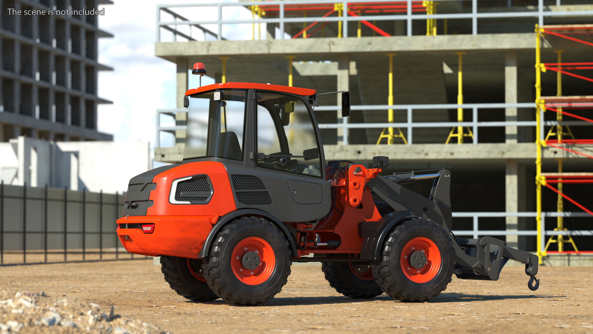 3D Electric Loader with Material Handling Arm Simple Interior model