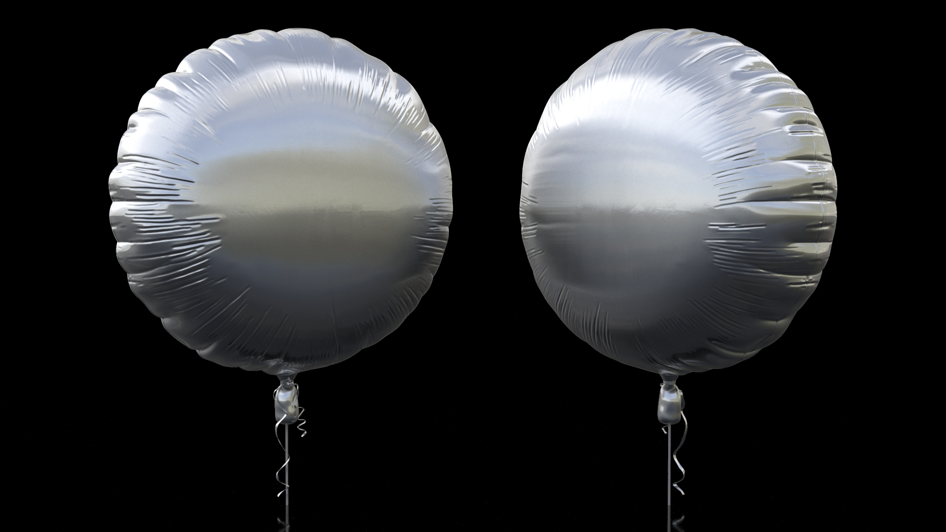 3D model Foil Balloon Round Chrome