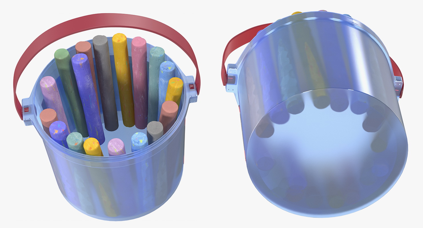 3D Coloured Chalk Bucket