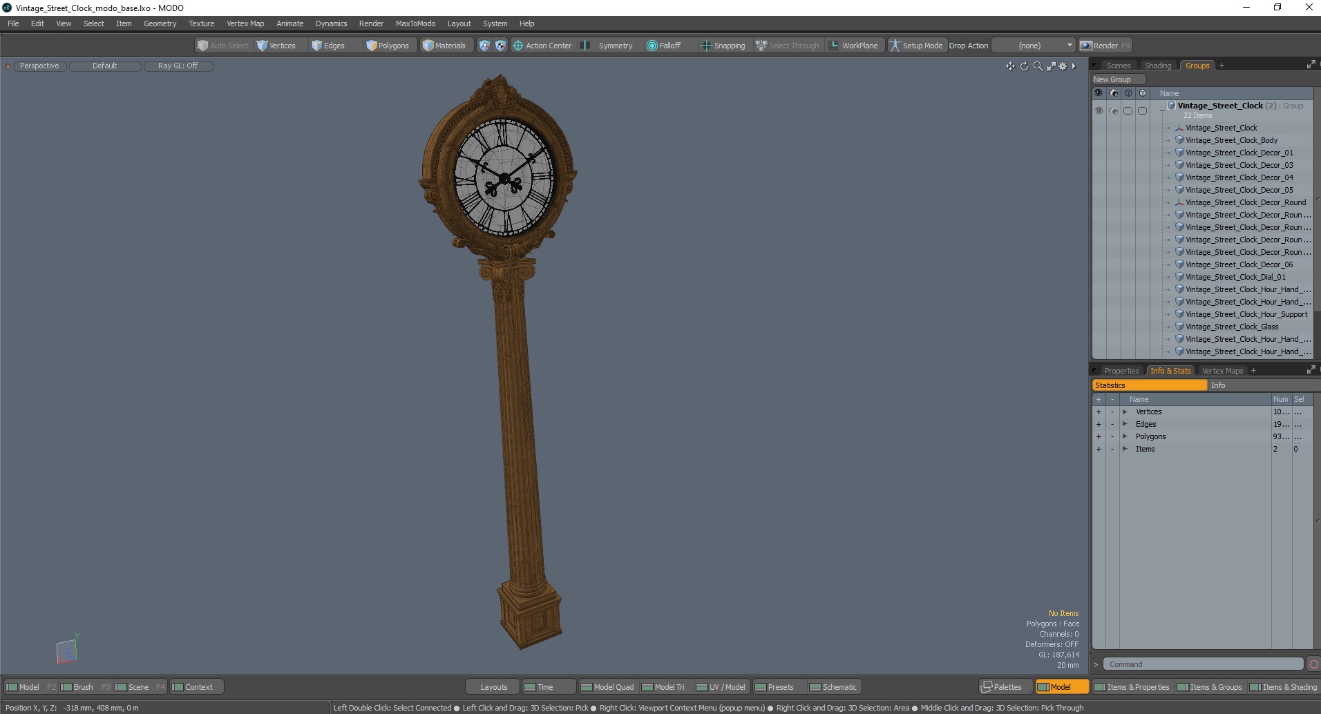 3D model Vintage Street Clock