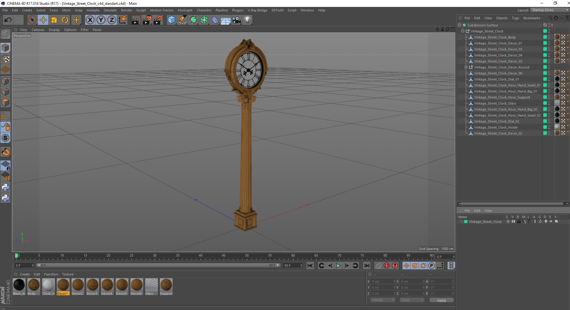 3D model Vintage Street Clock