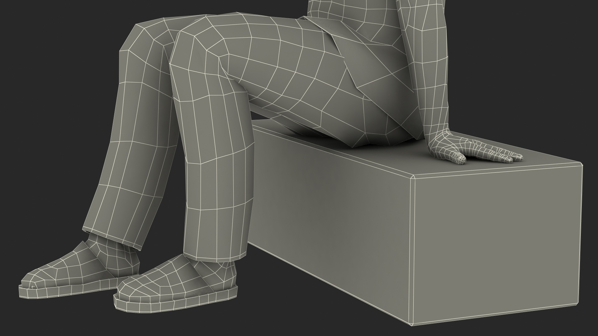 3D Sitting Asian Boy in Spiderman Pajamas model