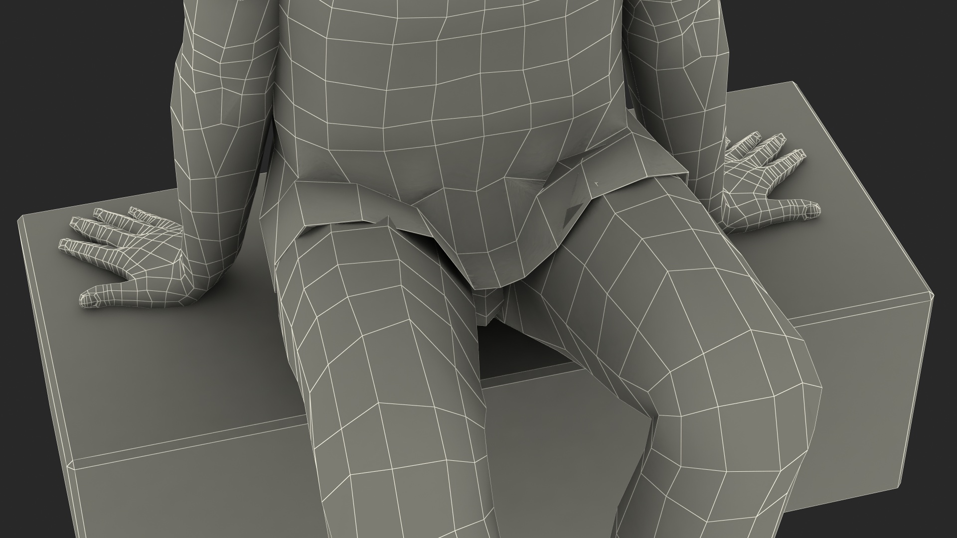 3D Sitting Asian Boy in Spiderman Pajamas model