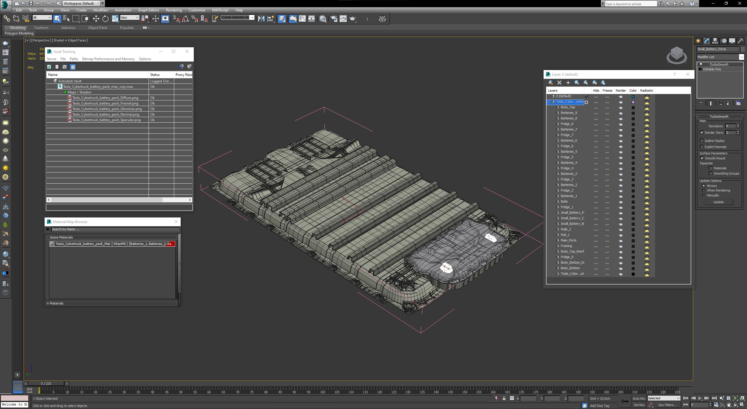 Tesla Cybertruck battery pack 3D model