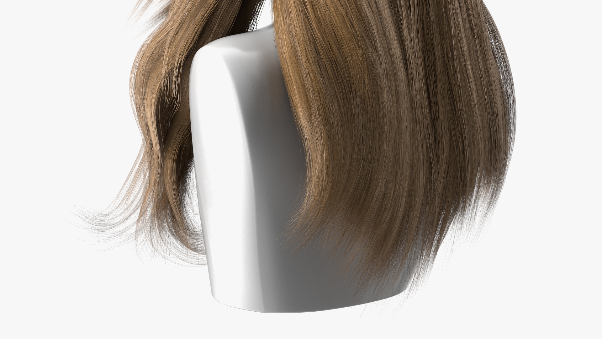 Long Hairstyle Wig Brown 3D model