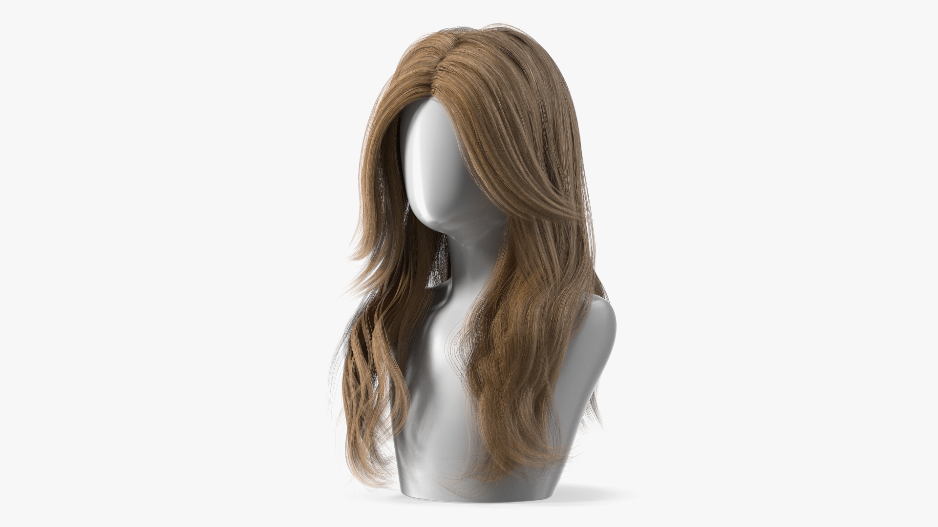 Long Hairstyle Wig Brown 3D model