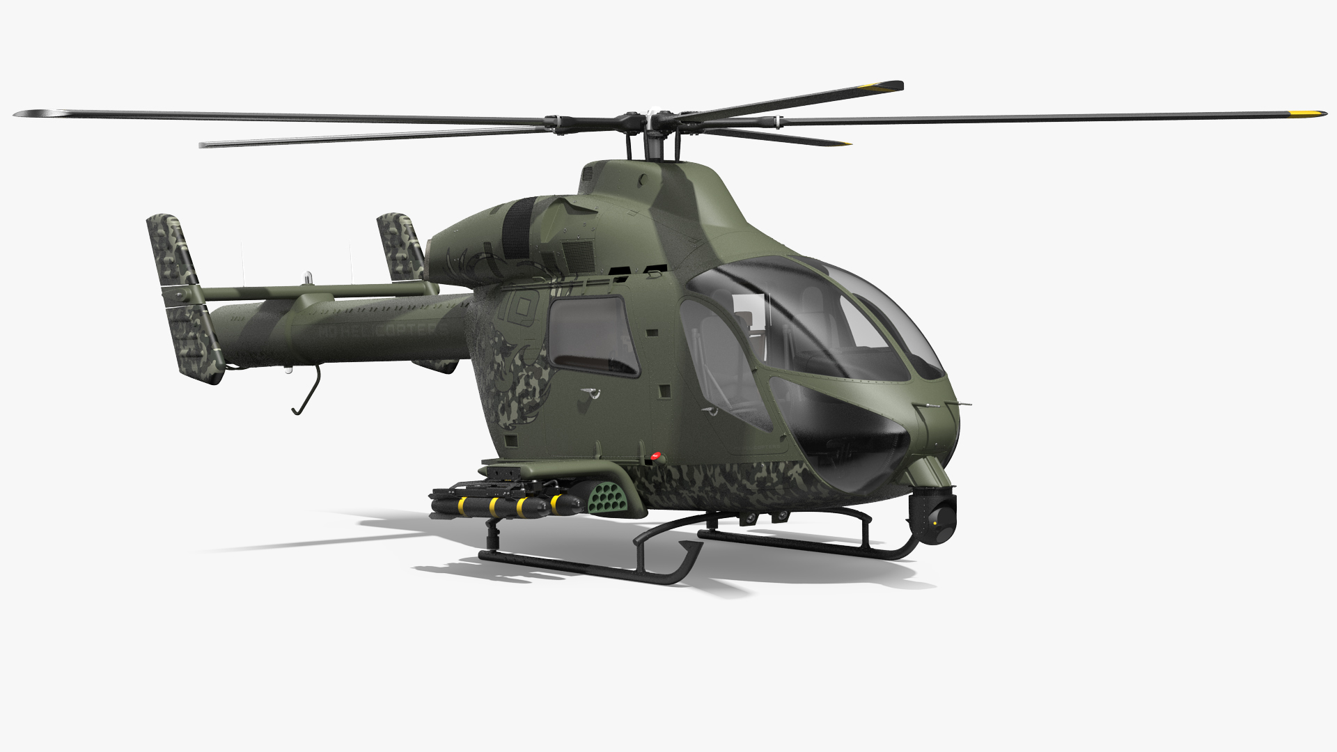 MD 969 Twin Attack Helicopter 3D model