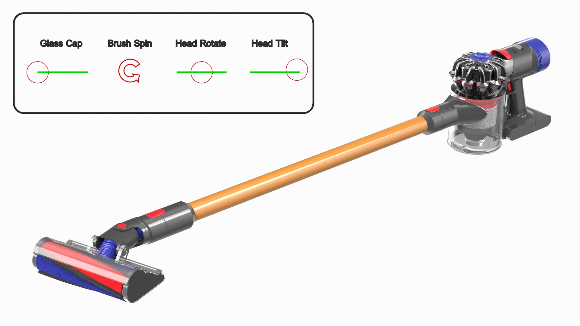 3D Dyson V8 Handheld Vacuum Rigged