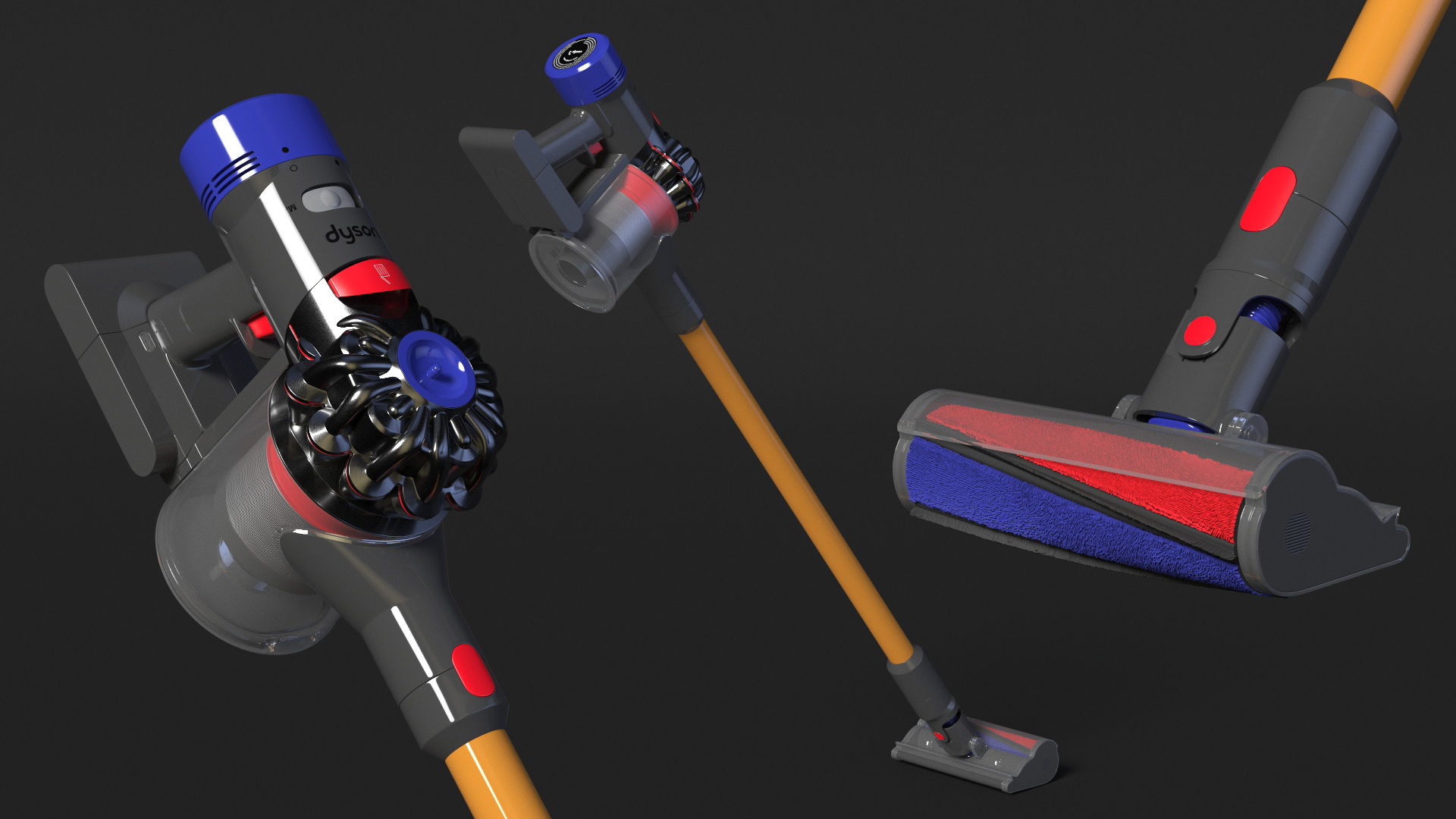 3D Dyson V8 Handheld Vacuum Rigged