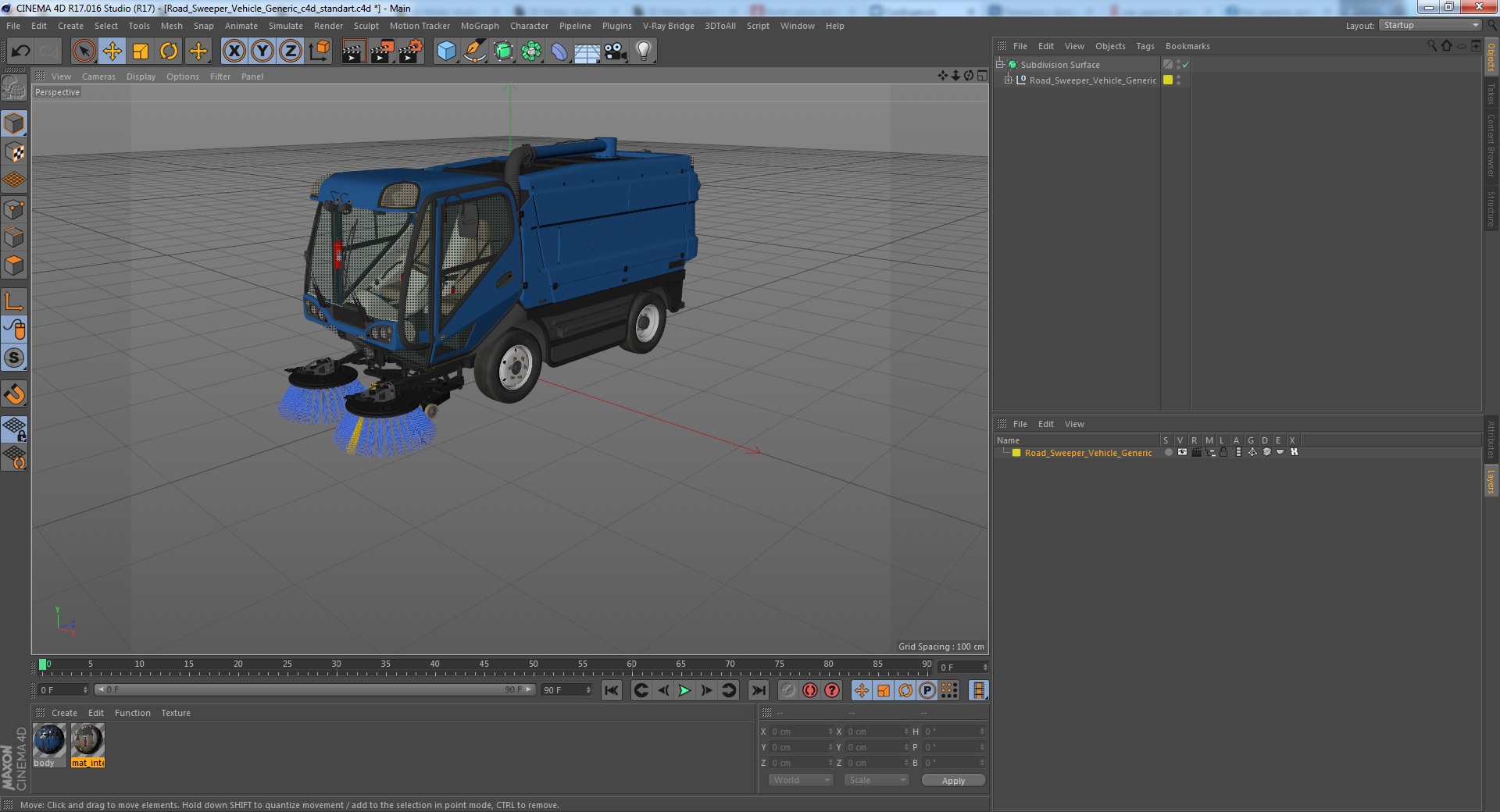 3D Road Sweeper Vehicle Generic model