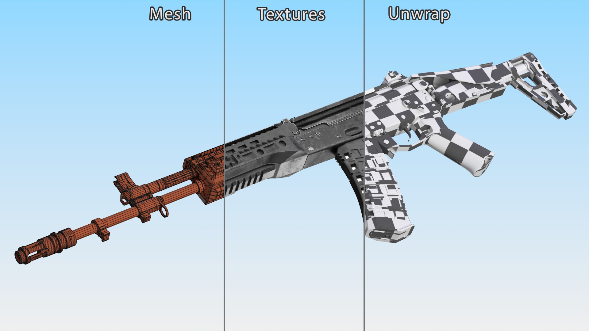 3D Old Assault Rifle AK-12 model