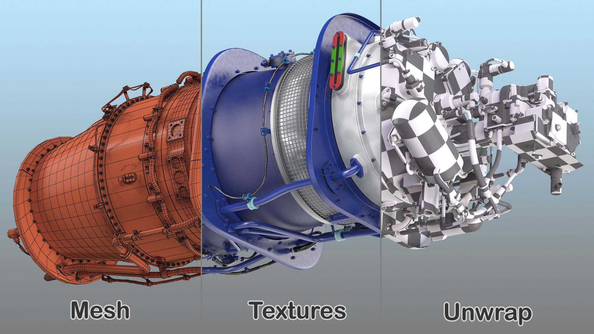 Turboshaft Engine 3D