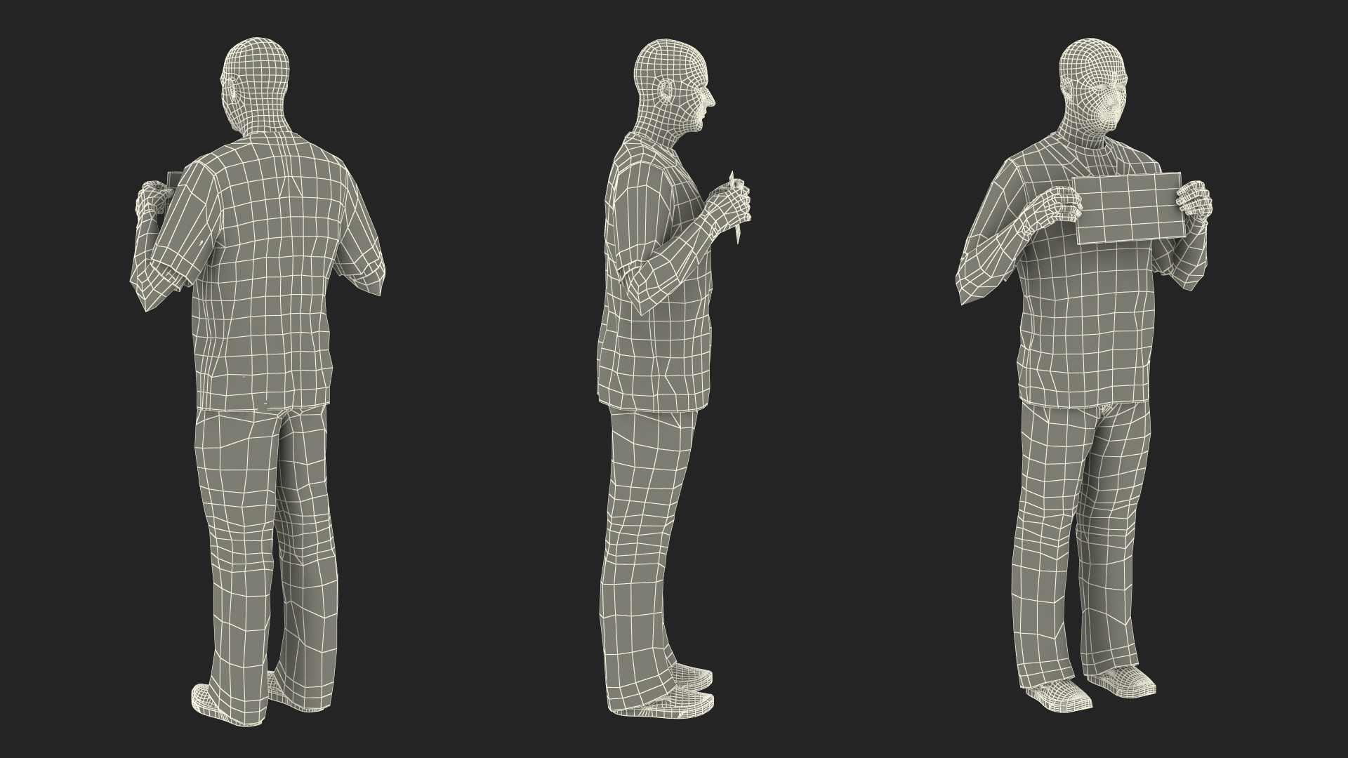 3D Male Prisoner with Mugshot Sign