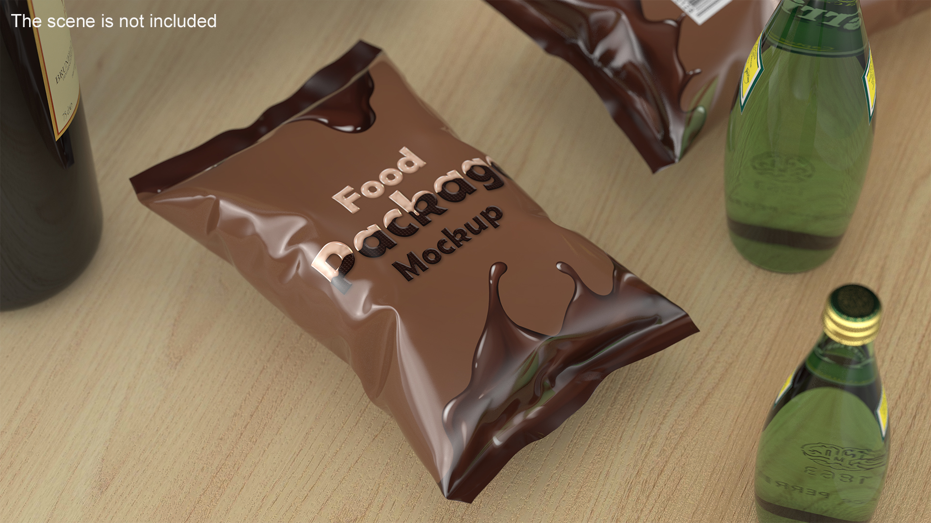 3D model Mockup Food Package Brown