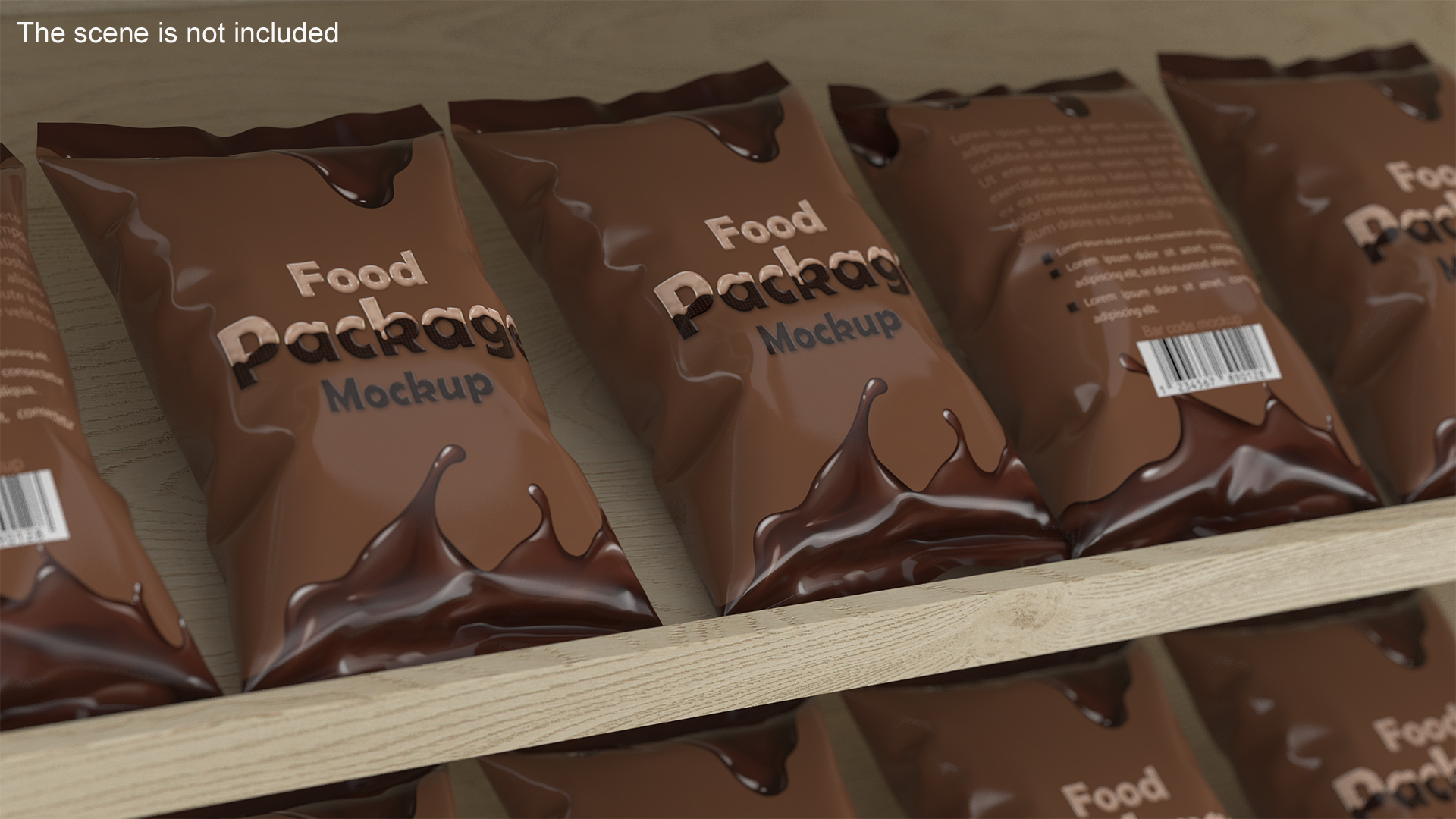 3D model Mockup Food Package Brown