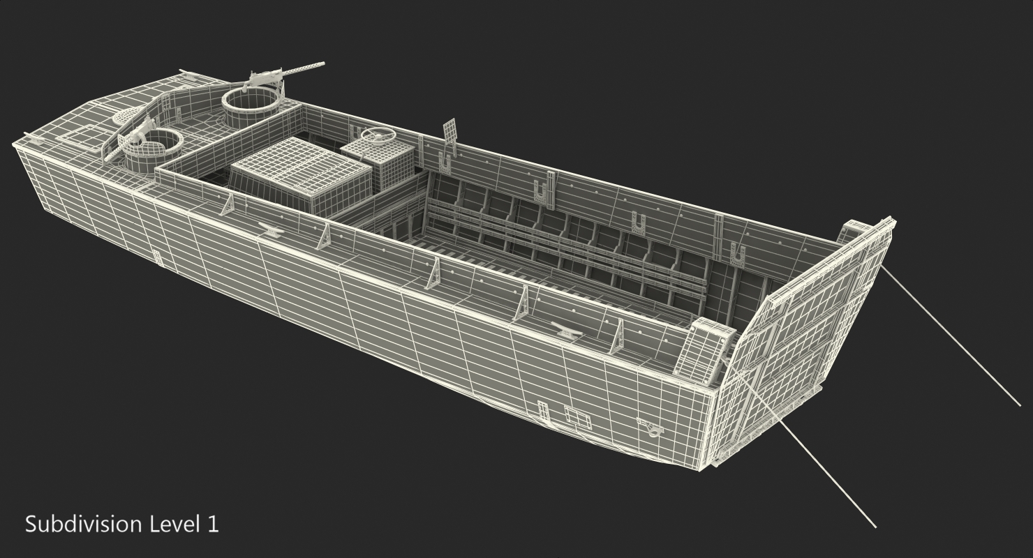 3D Landing Craft Higgins Boat Rigged model