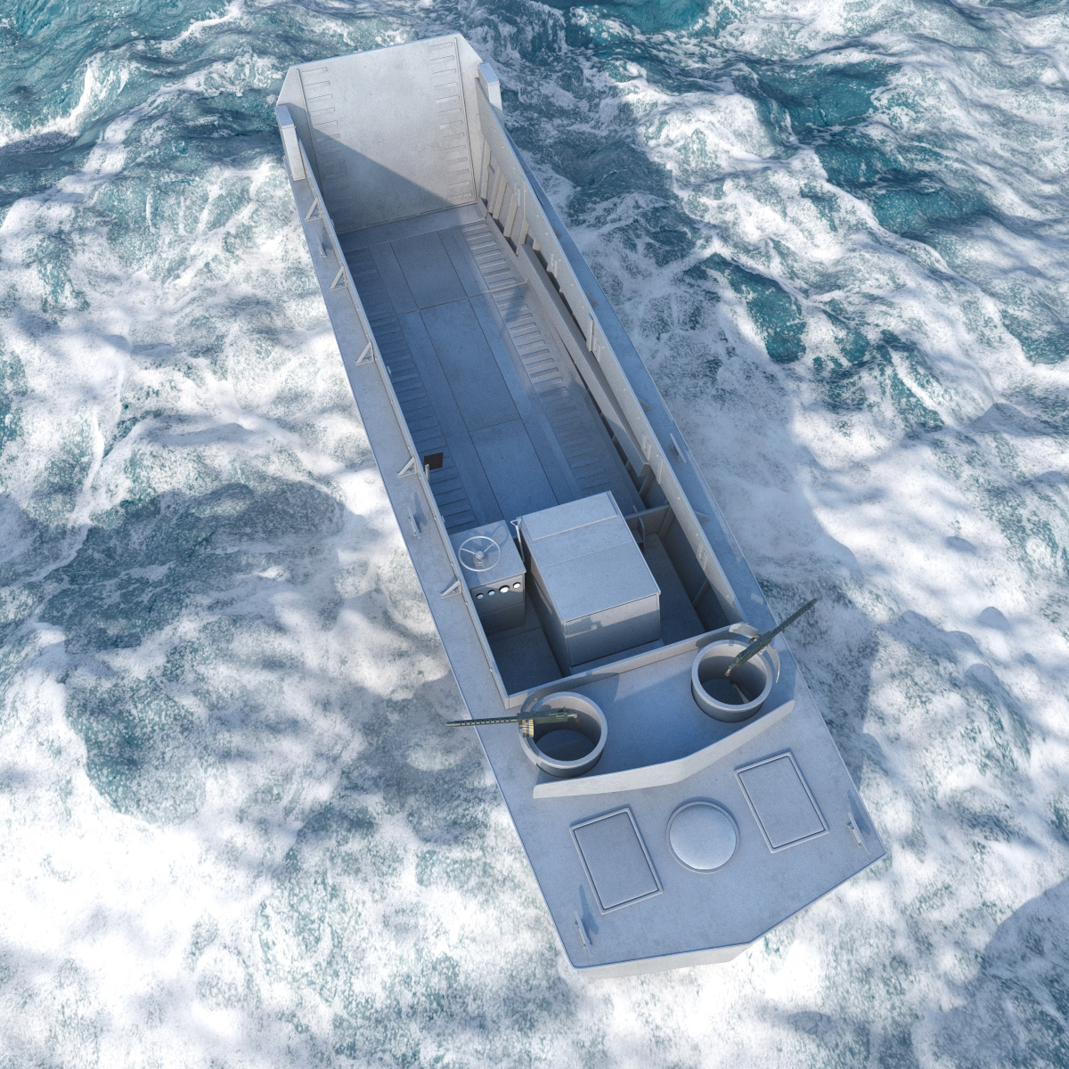 3D Landing Craft Higgins Boat Rigged model