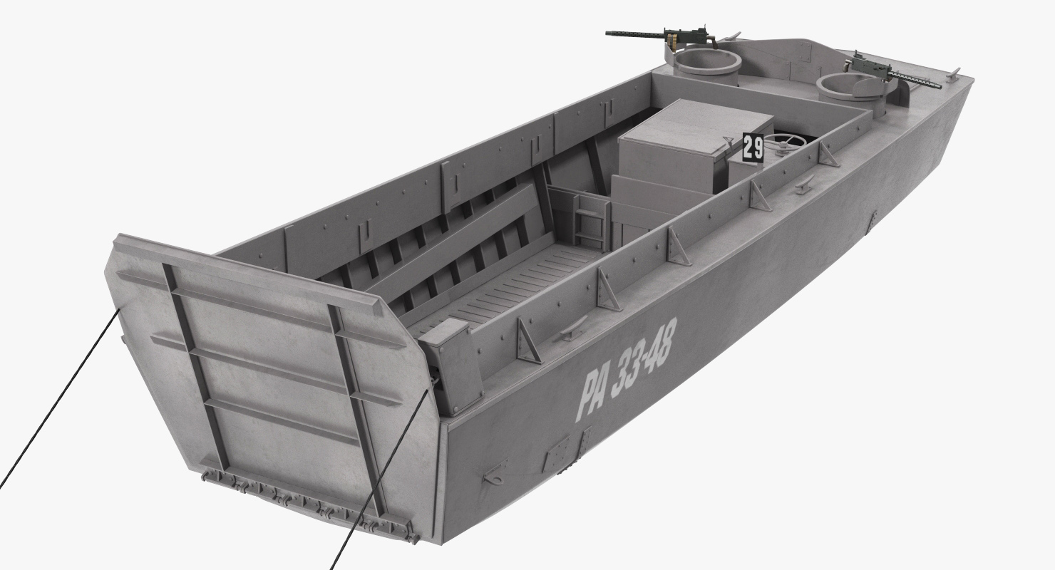 3D Landing Craft Higgins Boat Rigged model