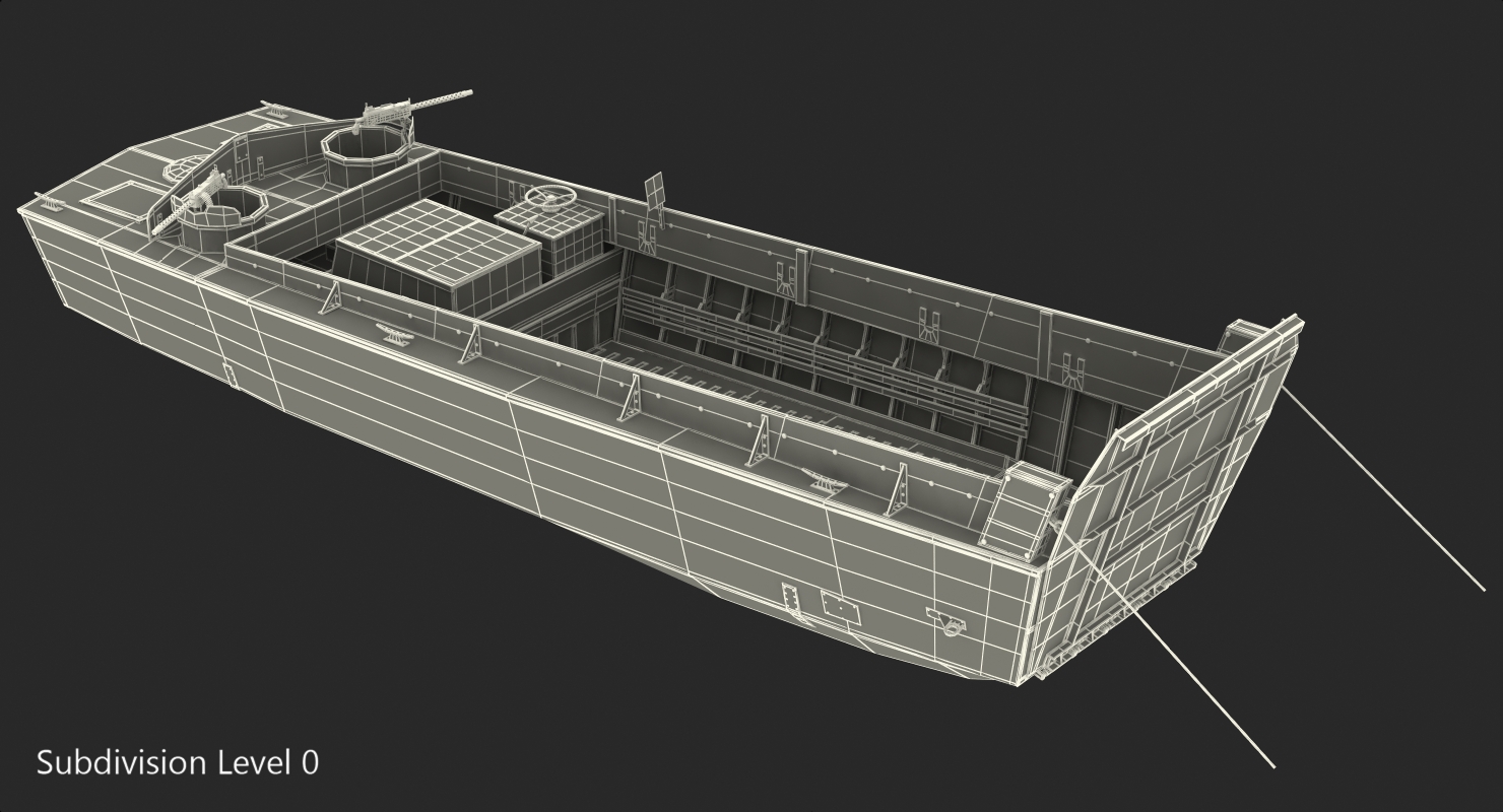 3D Landing Craft Higgins Boat Rigged model