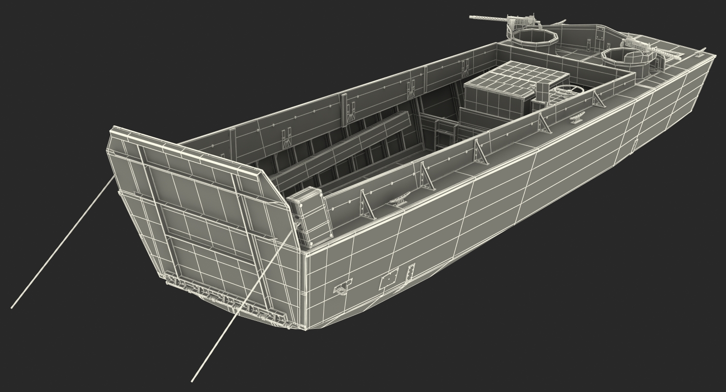 3D Landing Craft Higgins Boat Rigged model