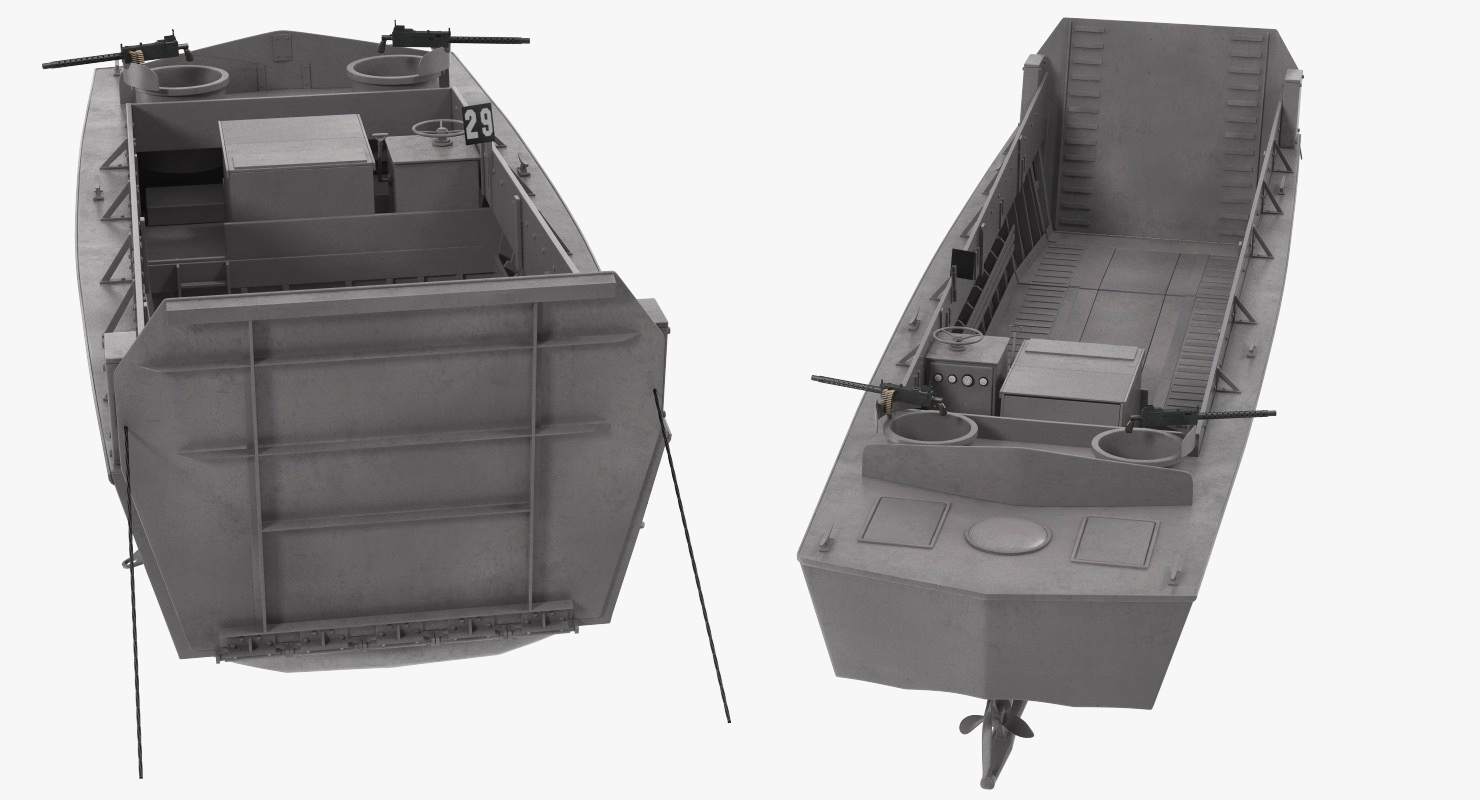 3D Landing Craft Higgins Boat Rigged model