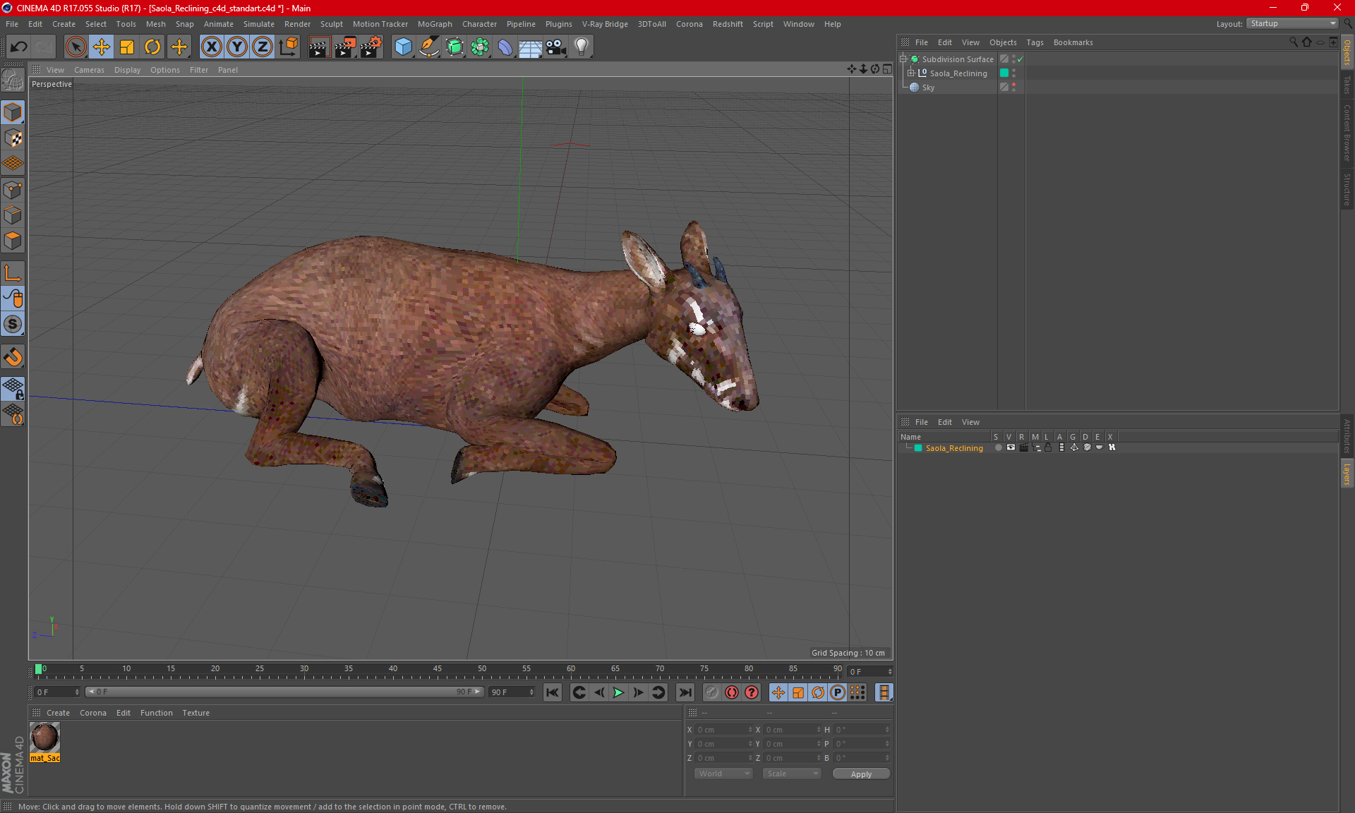 3D model Saola Reclining