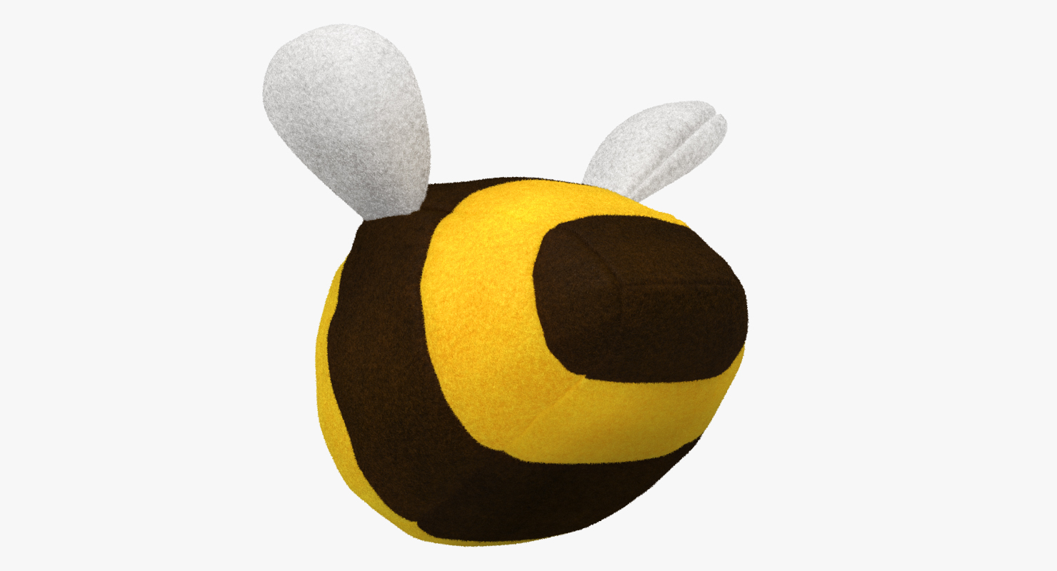 Stuffed Bee Toy with Fur 3D model