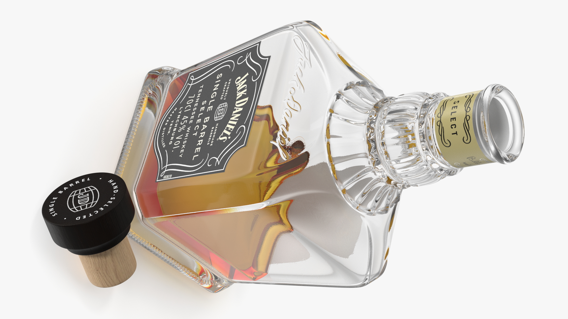 3D Open Bottle of Jack Daniels Single Barrel